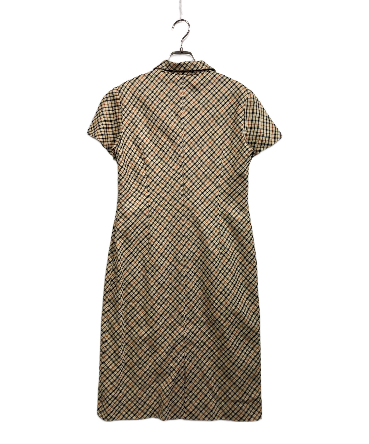 DAKS ワンピース DAKSチェック柄半袖ワンピース DAKSチェック柄半袖