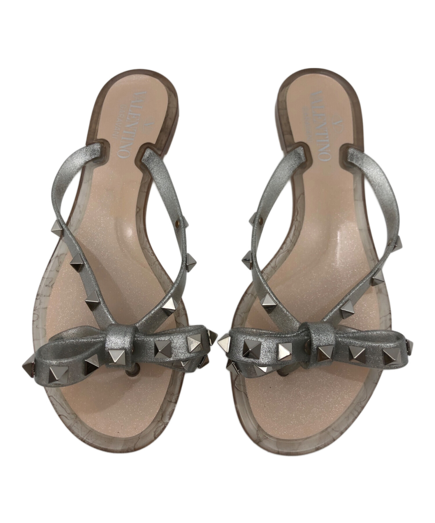 valentino ヴァレンチノ ロックスタッズ ラバーサンダル 黒 美品 