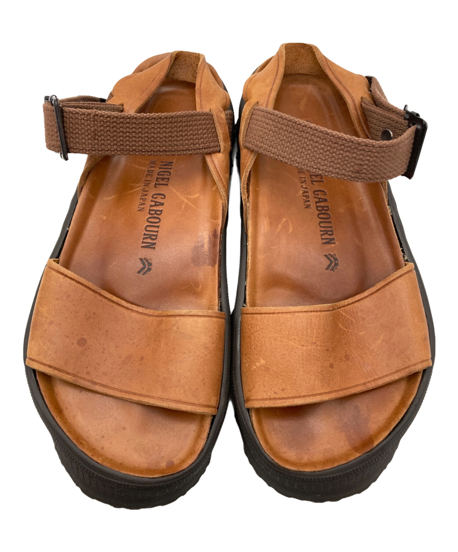 ナイジェルケーボン レザーサンダルピートラベルクロムエクセルブラウン28cm L 中古・古着通販】NIGEL CABOURN (ナイジェルケーボン) アーミーレザー