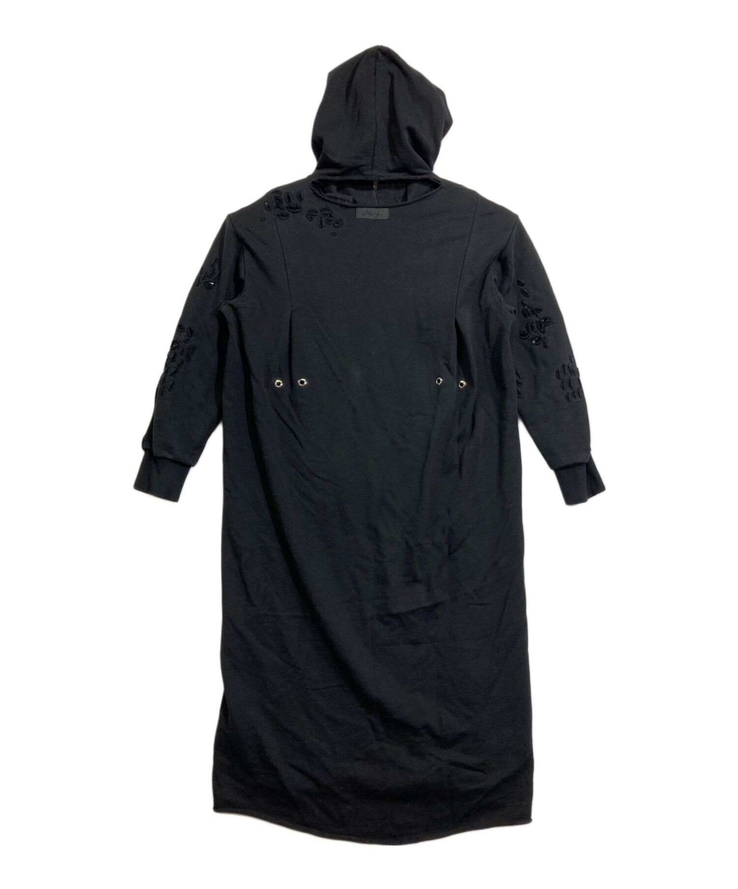 DIESEL フード付きパーカー XS ブラック diesel XS パーカーワンピース DIESEL パーカー付きワンピース