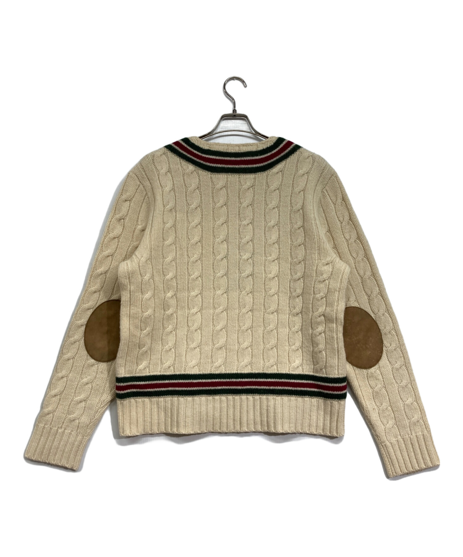 ラルフローレン チルデンニット　エルボーパッチ POLO RALPH LAUREN(ポロラルフローレン) ⁄ ▽リブ染み有⁄エルボー