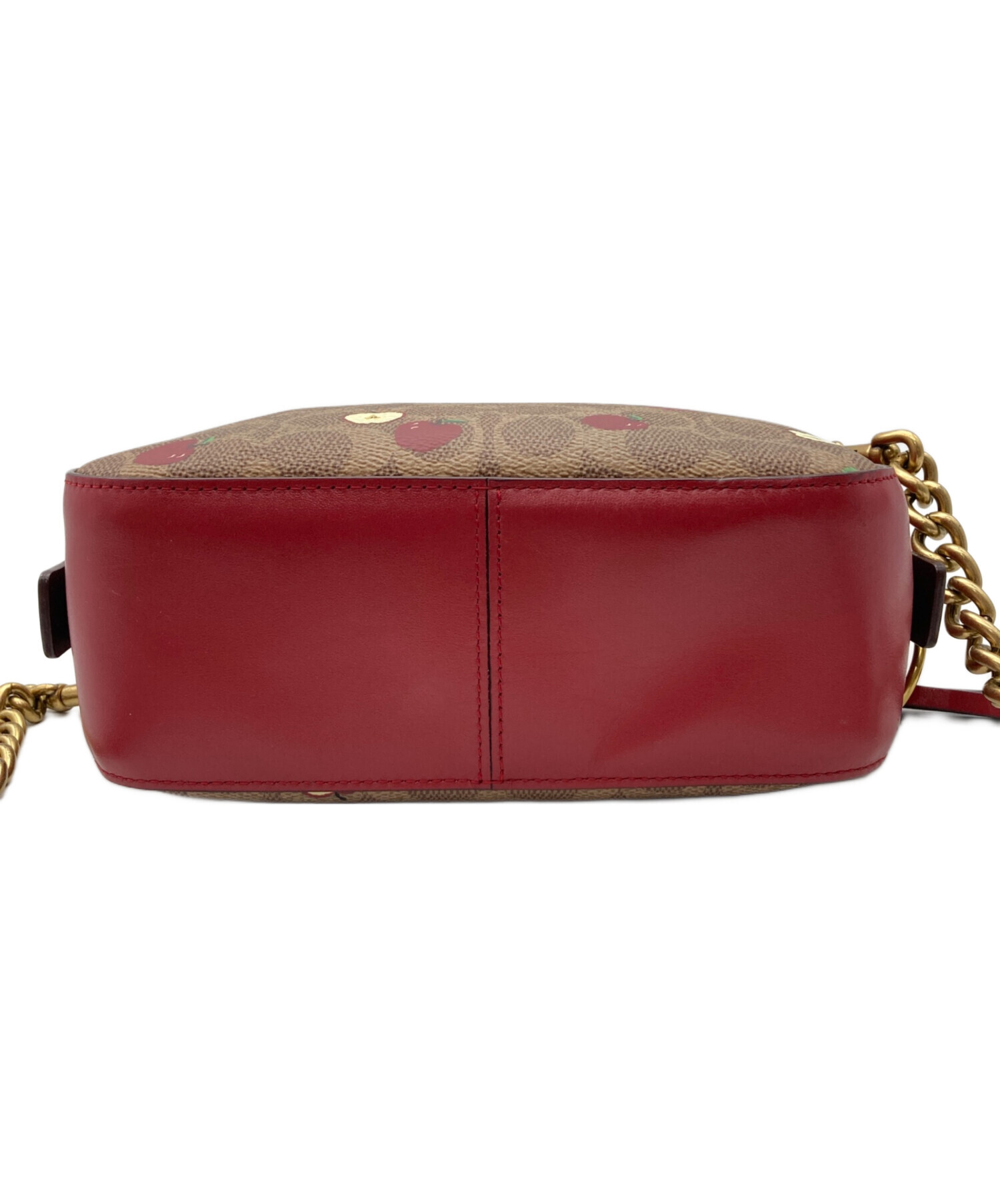 中古・古着通販】COACH (コーチ) リンゴ柄ショルダーバッグ ベージュ