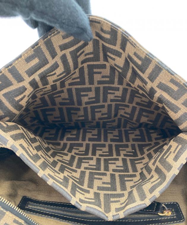 値下げ FENDI フェンディ ズッカ柄 ハンドバッグ ダークネイビー FENDI ズッカ柄ハンドバッグ