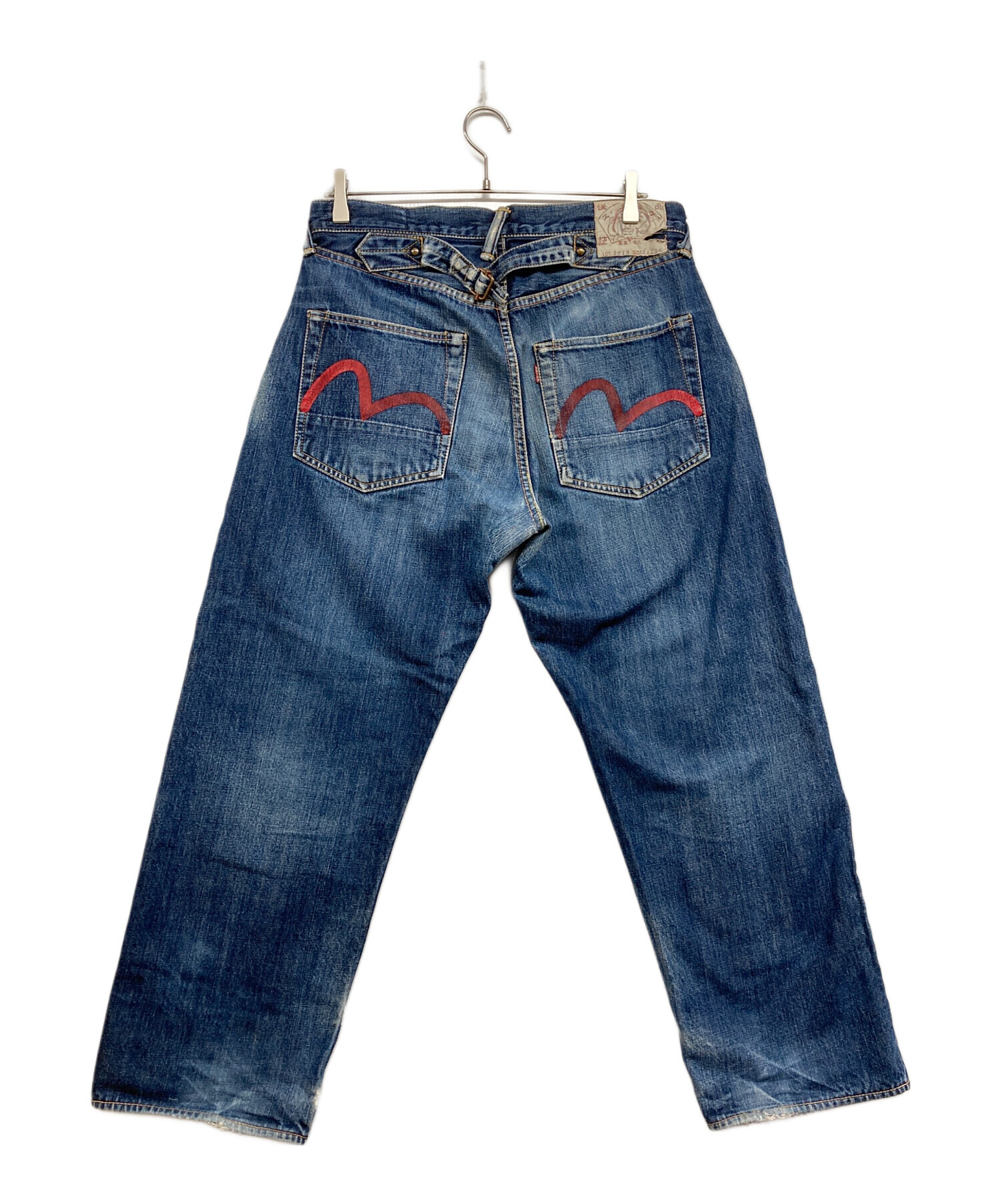 90s EVISU エビス　ダブルニー　デニム　パンツ　ボトム　初期　インディゴ 中古・古着通販】EVISU (エヴィス) シンチバックダブルニーデニム