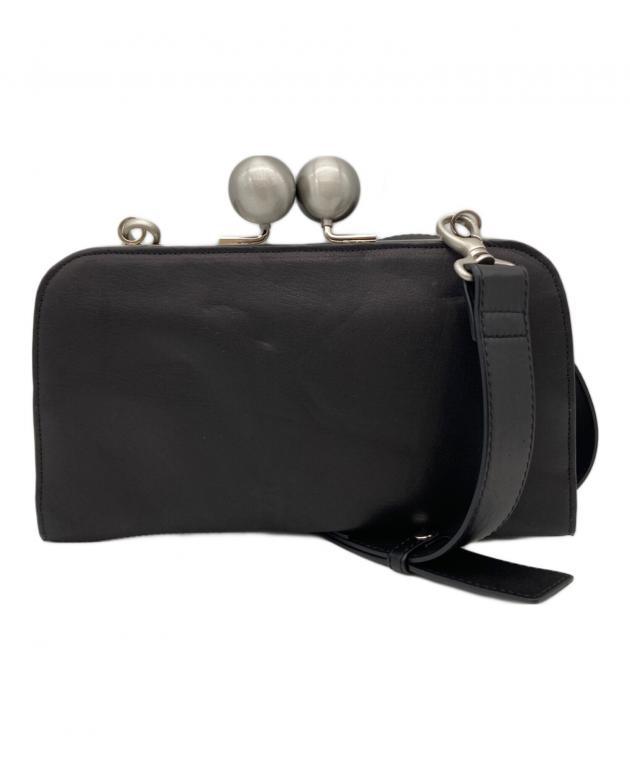 kawa-kawa カワカワ がま口 ショルダーバッグ ブラック 中古・古着通販】kawa-kawa (カワカワ) がま口お財布ショルダーバッグ