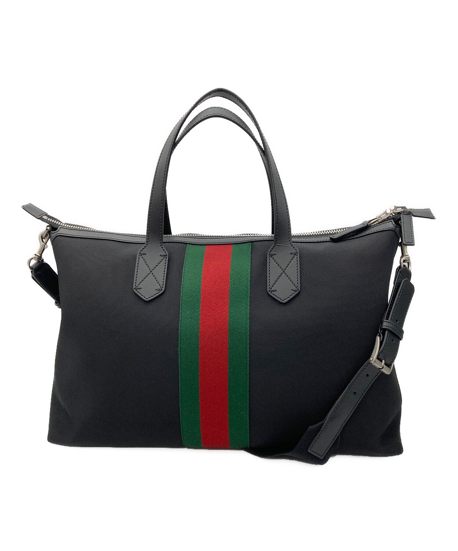 【美品】GUCCI グッチシマ ボストンバッグ ブラック 付属品完備 中古・古着通販】GUCCI (グッチ) ナイロン2WAYボストンバッグ ブラック