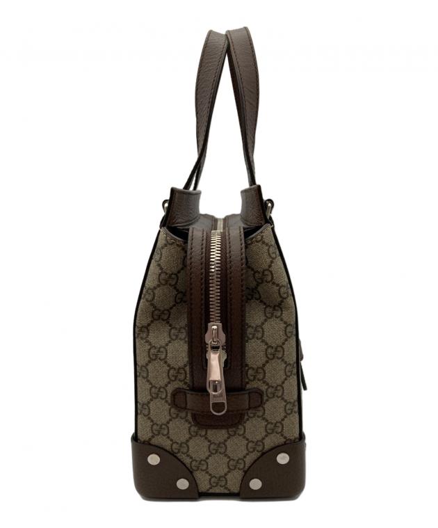 中古・古着通販】GUCCI (グッチ) スクエアトートバッグ ブラウン