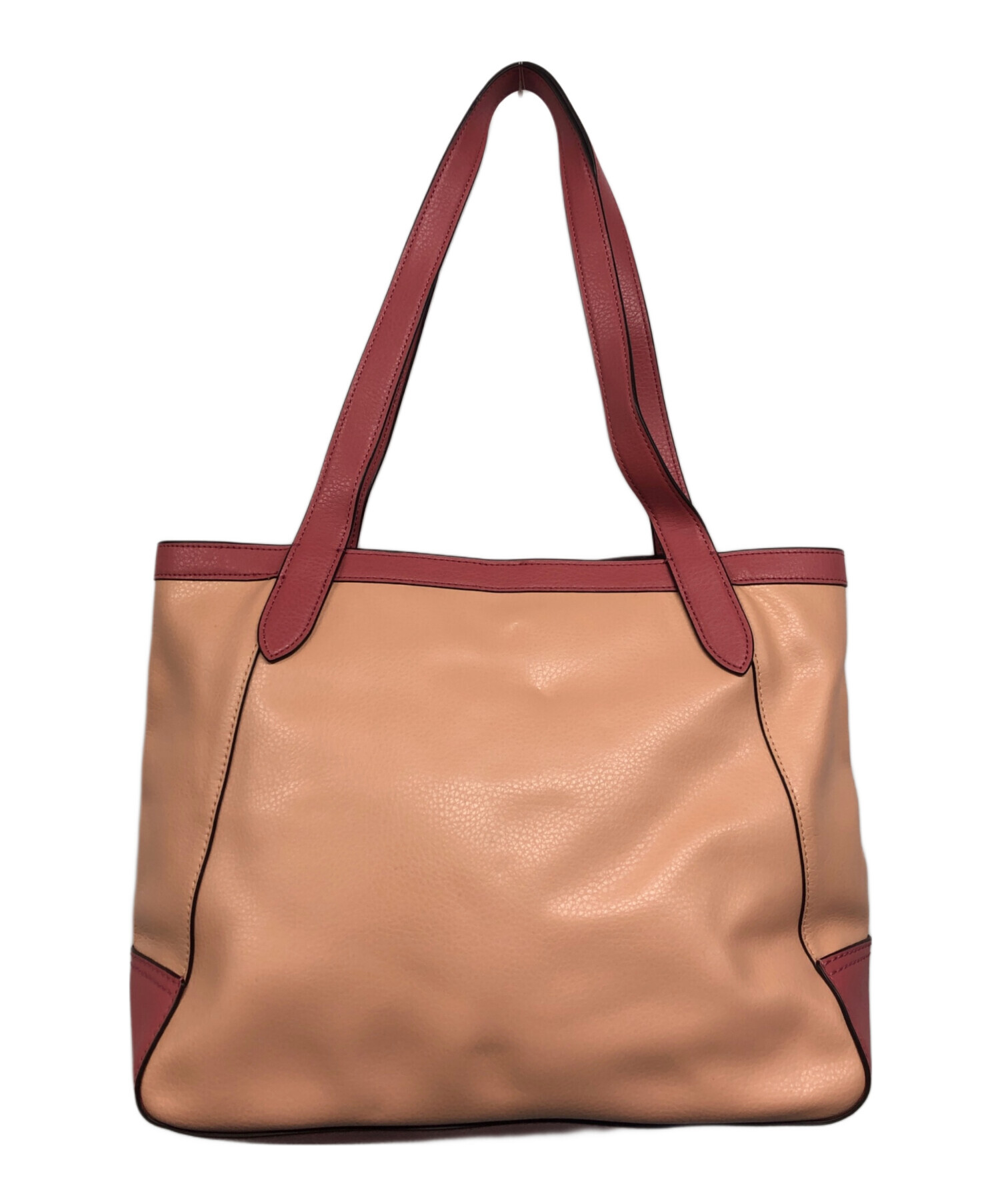 中古・古着通販】COACH (コーチ) バイカラーレザートートバッグ ピンク 
