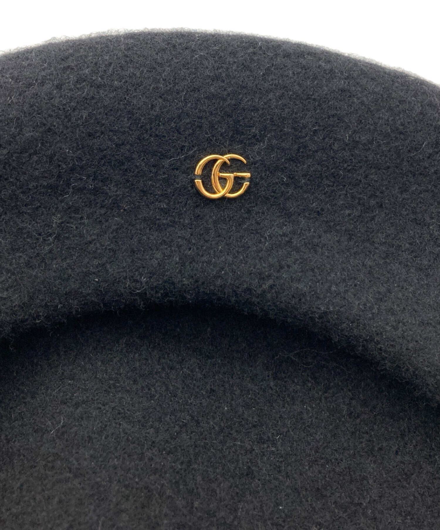 中古・古着通販】GUCCI (グッチ) GGマーモント ロゴベレー帽 ブラック