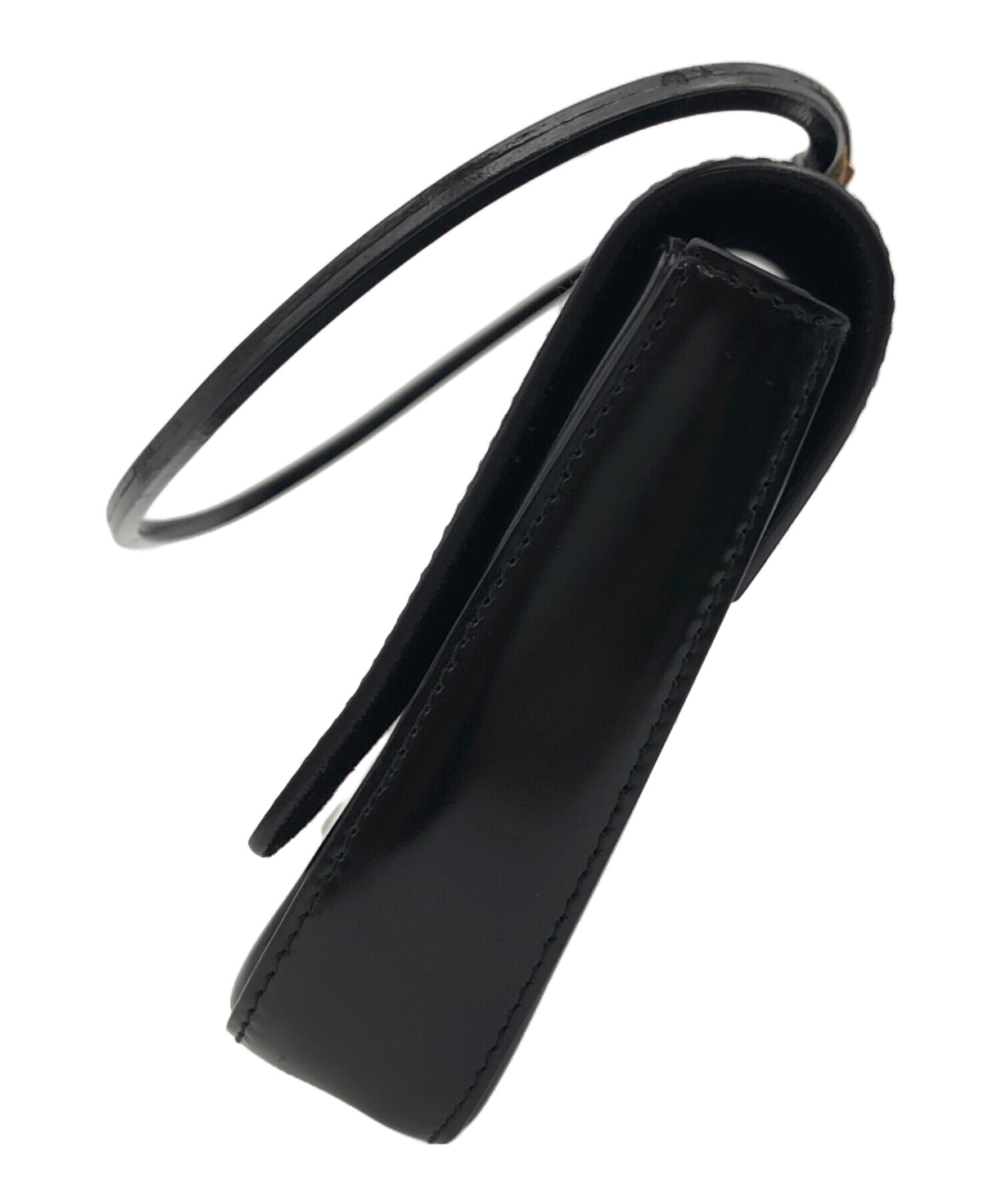 中古・古着通販】GUCCI (グッチ) エナメルハンドバッグ ブラック