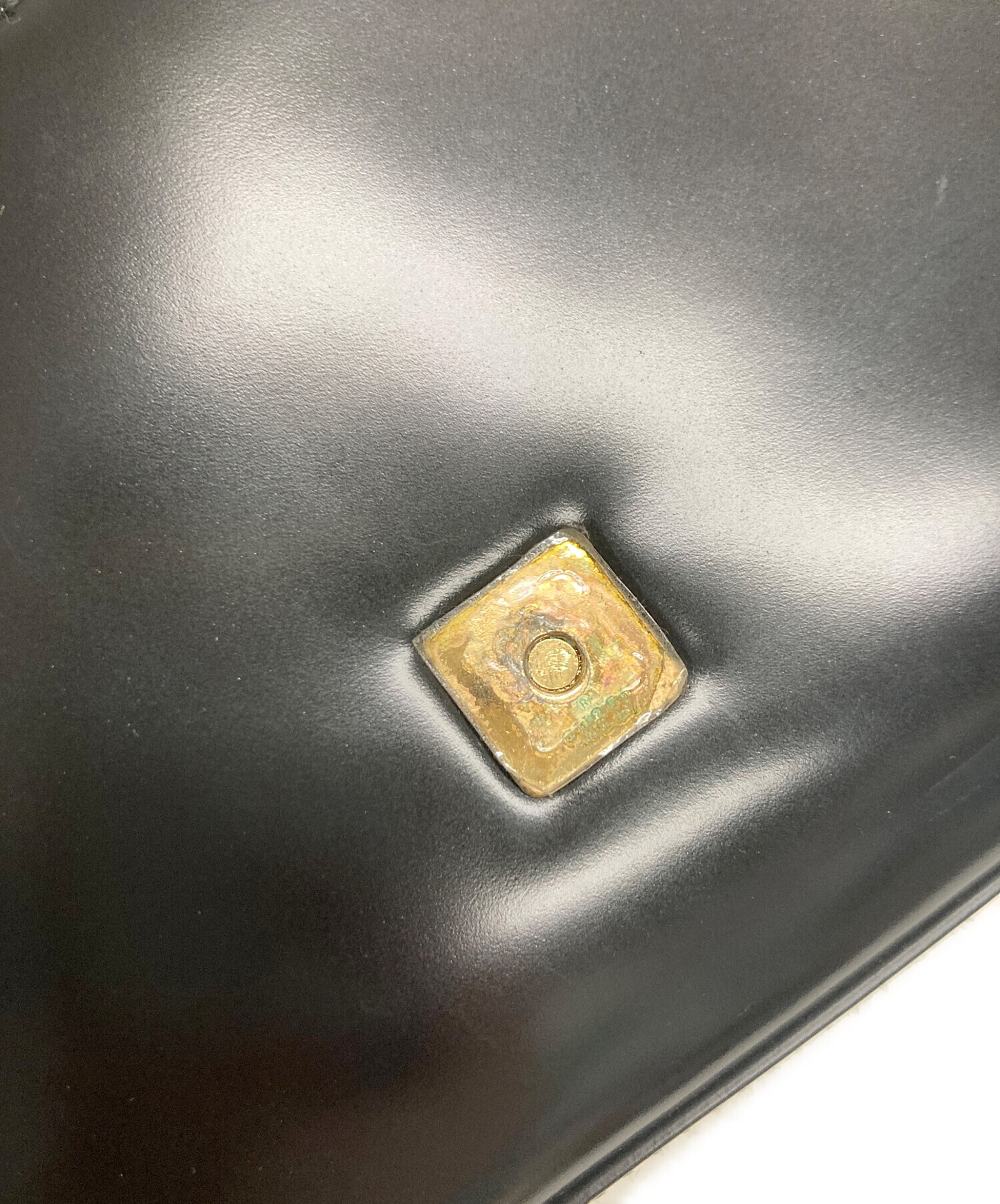 中古・古着通販】GUCCI (グッチ) エナメルハンドバッグ ブラック