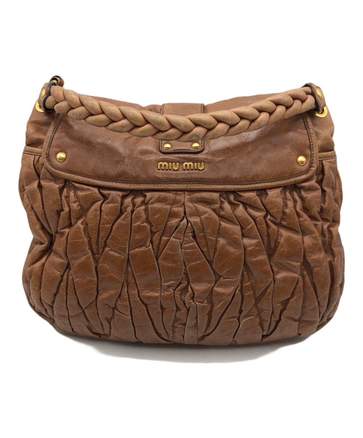 中古・古着通販】MIU MIU (ミュウミュウ) ワンハンドルバッグ ブラウン