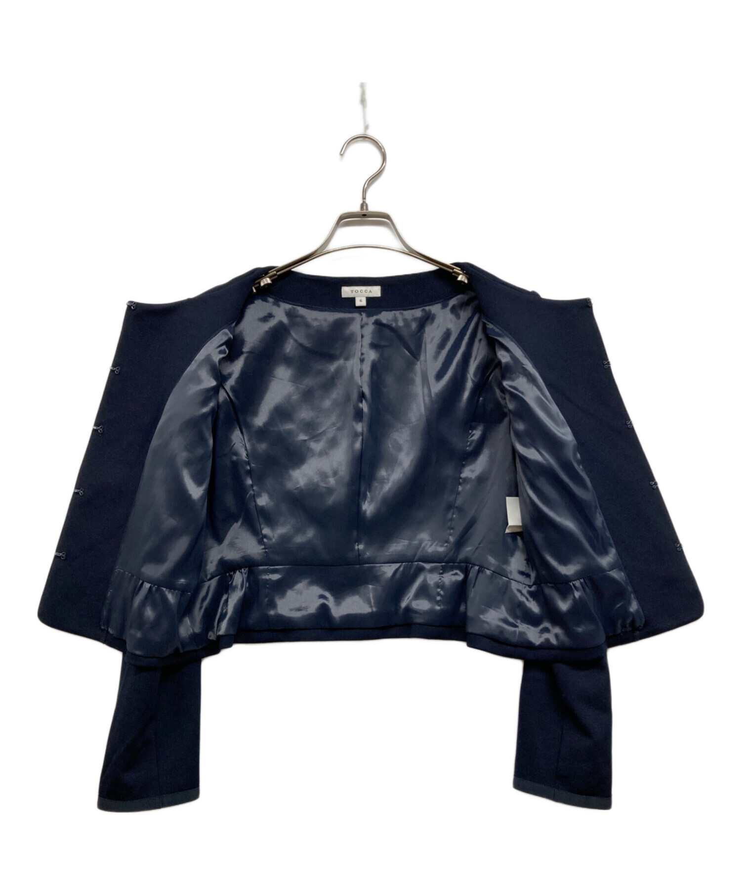 tocca トッカ 極美品　ルミナスジャケット　サイズ00 ネイビー　紺色 中古・古着通販】TOCCA (トッカ) ノーカラージャケット ネイビー