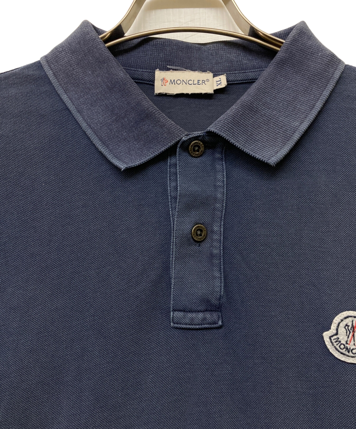 中古・古着通販】MONCLER (モンクレール) ロゴ鹿の子ポロシャツ