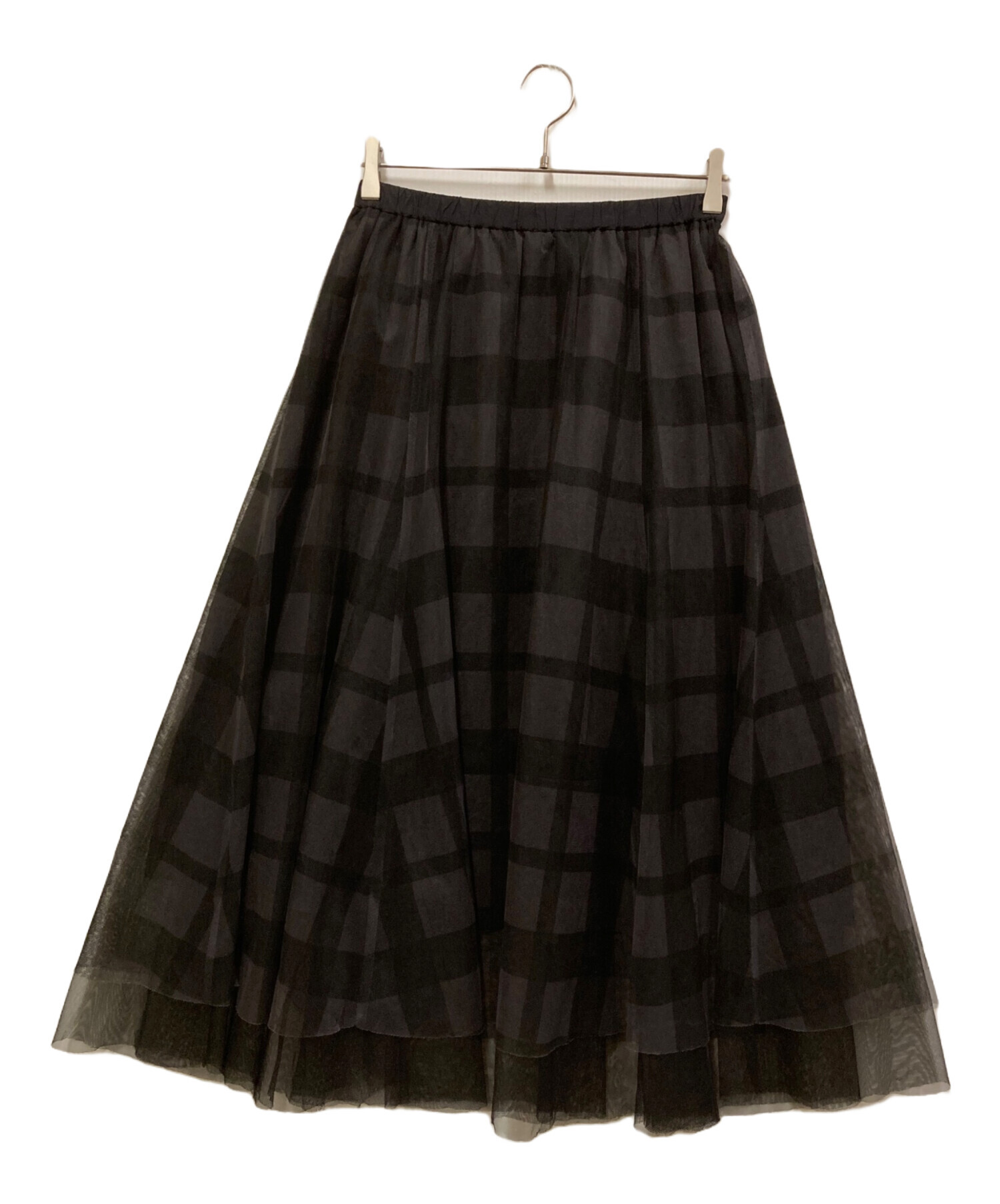 BLUE LABEL CRESTBRIDGE チェック柄チュールロングスカート セール】クレストブリッジチェックライトクロッシングチュールスカート