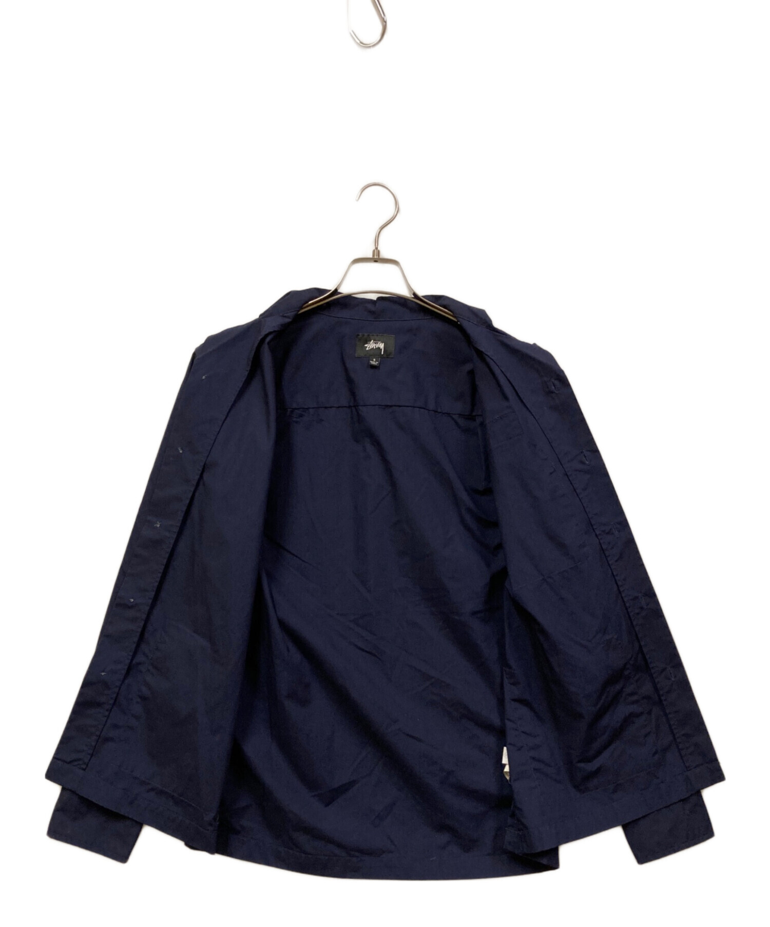 Stussy ネイビー 長袖シャツ 中古・古着通販】stussy (ステューシー) ワッペンロゴワークオープン
