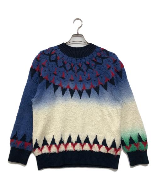 【美品】Sacai 多色ジャガードニット 中古・古着通販】sacai (サカイ) ジャガードニットクルーネック