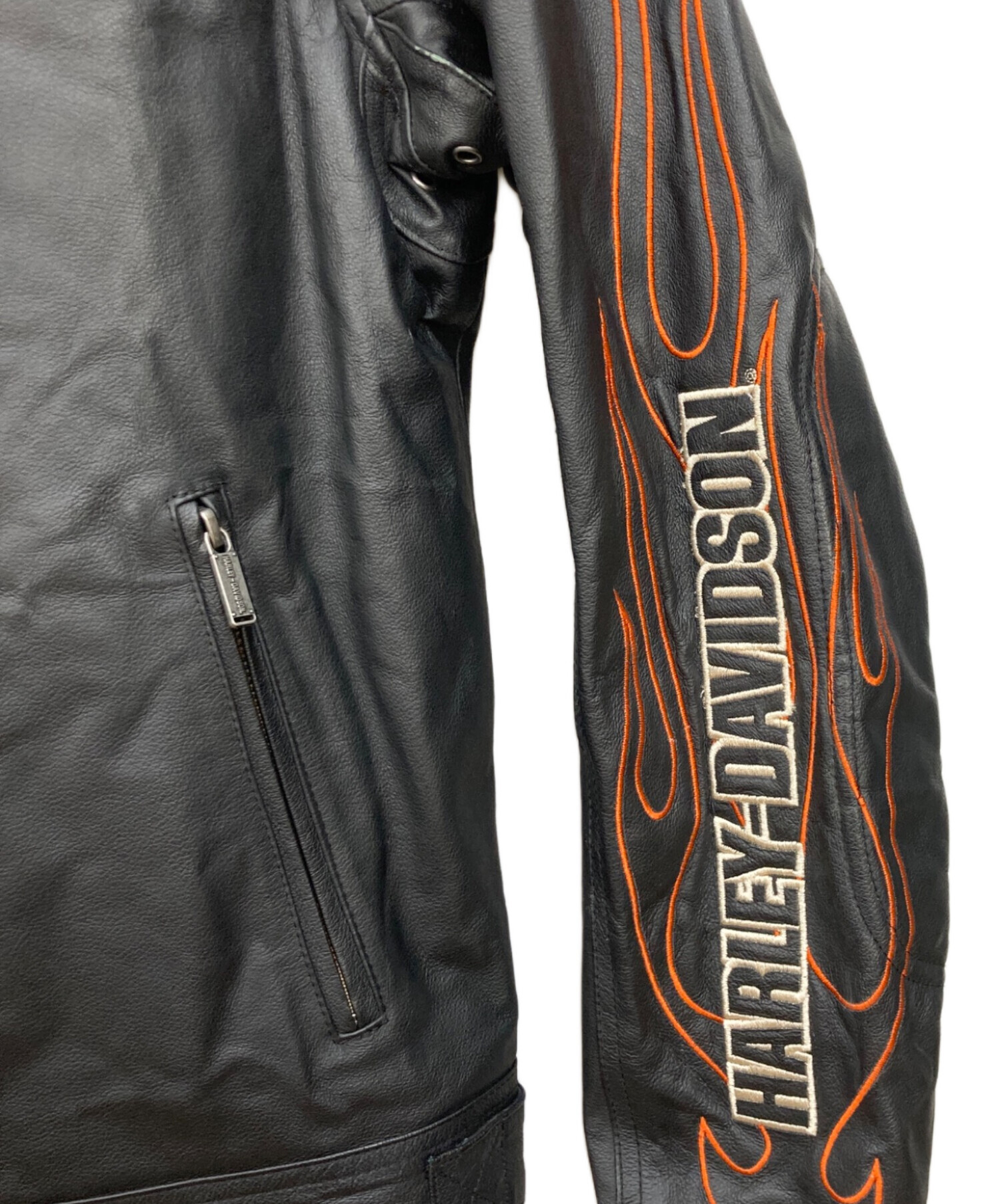 9.5万✨未使用 ハーレーダビッドソン ライダースジャケット 刺繍 ブラック L 9.5万✨未使用 ハーレーダビッドソン ライダースジャケット 刺繍