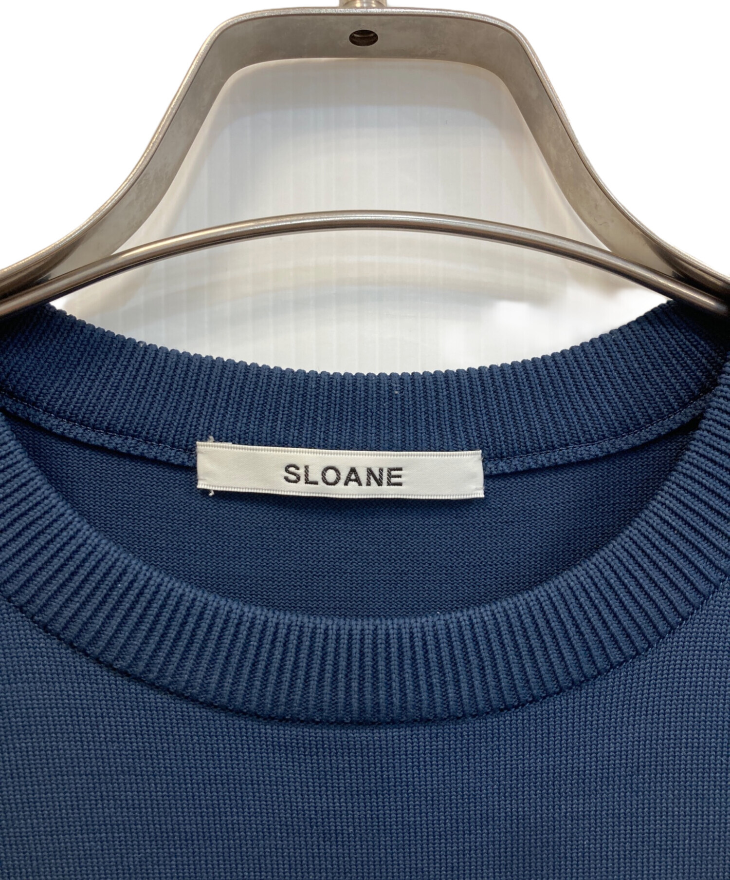 中古・古着通販】SLOANE (スローン) 半袖クルーネックニット ネイビー