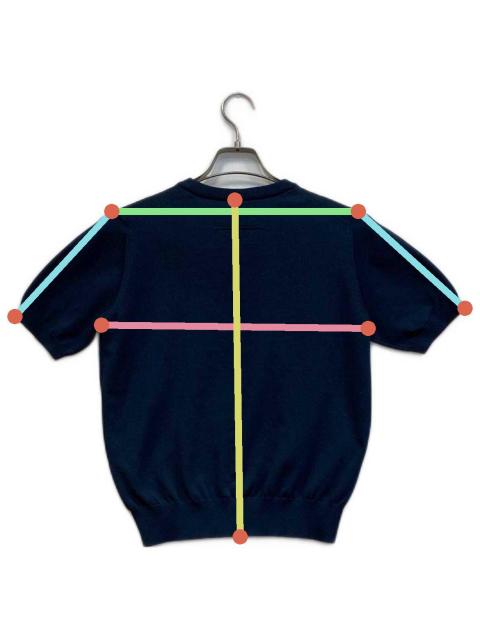 中古・古着通販】SLOANE (スローン) 半袖クルーネックニット ネイビー