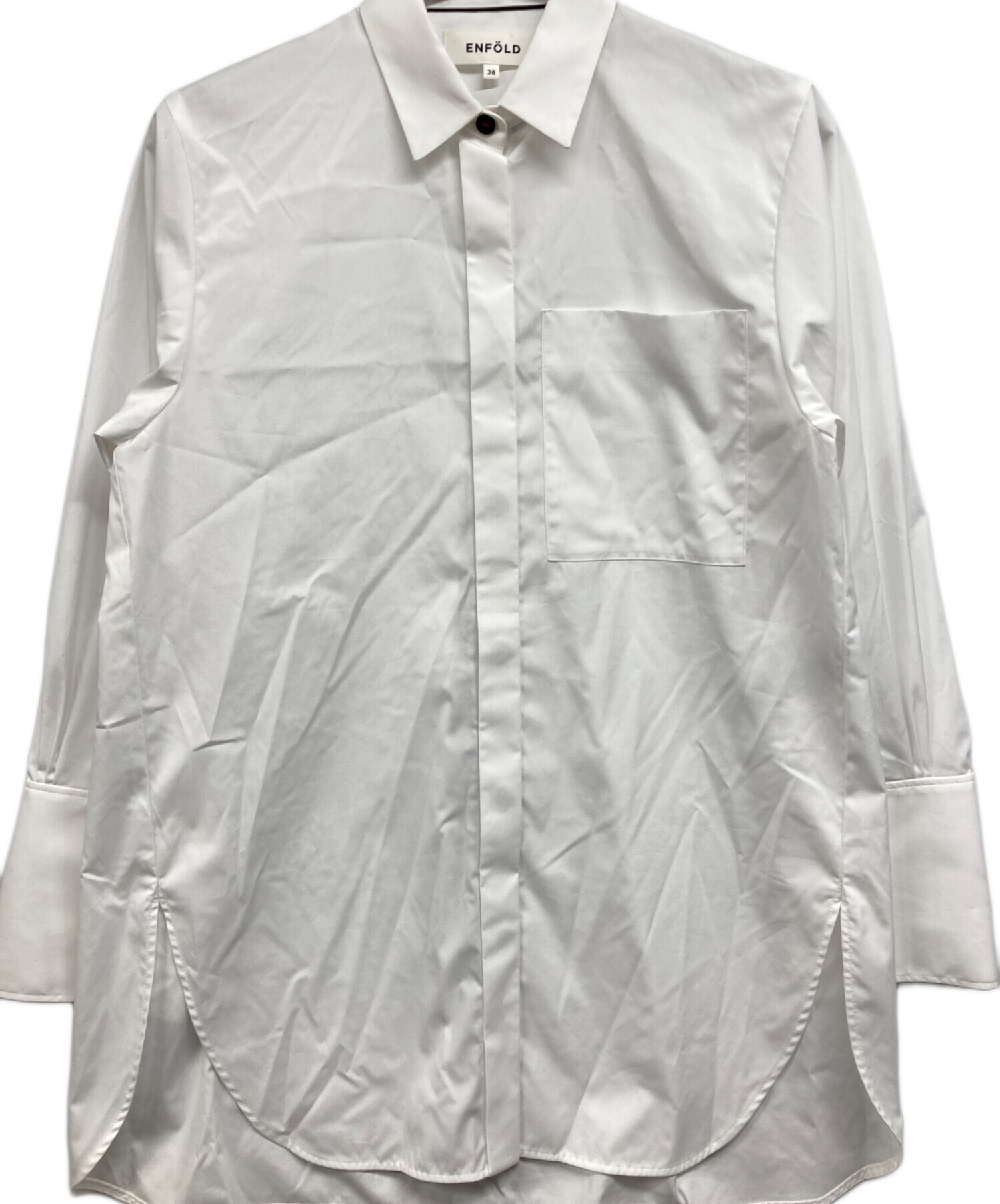 ENFOLD 長袖シャツ サイズ38 ホワイト 中古・古着通販】ENFOLD (エンフォルド) スタンダードシャツ ホワイト
