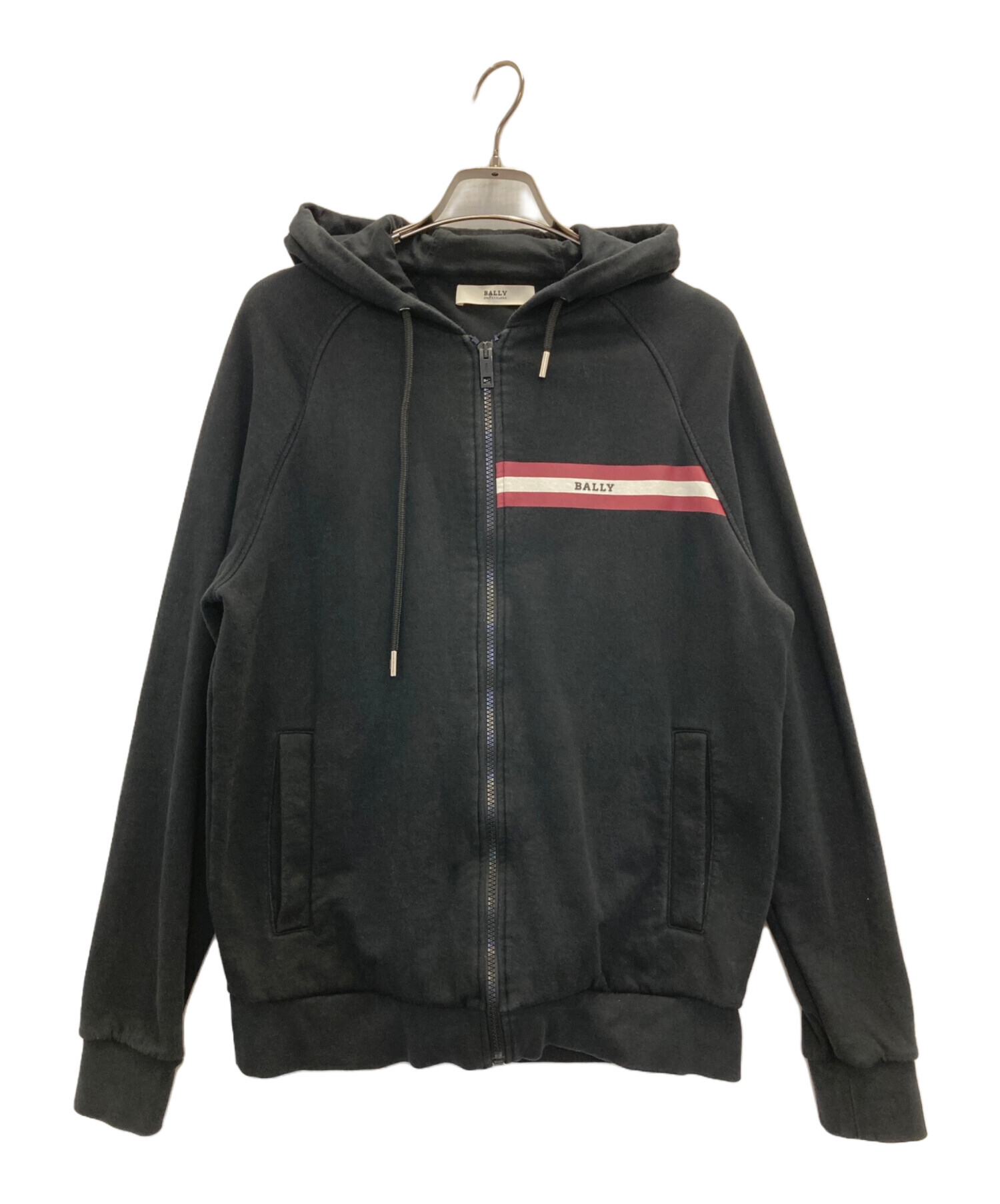 中古・古着通販】BALLY (バリー) ロゴラインプリントジップパーカー 