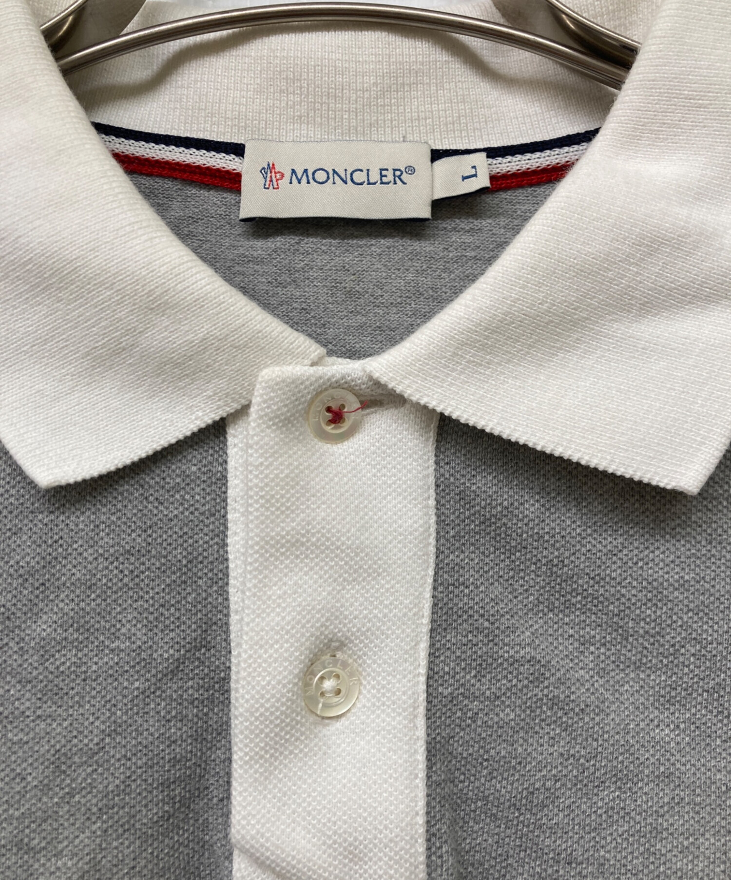 中古・古着通販】MONCLER (モンクレール) ポロシャツ グレー サイズ:L