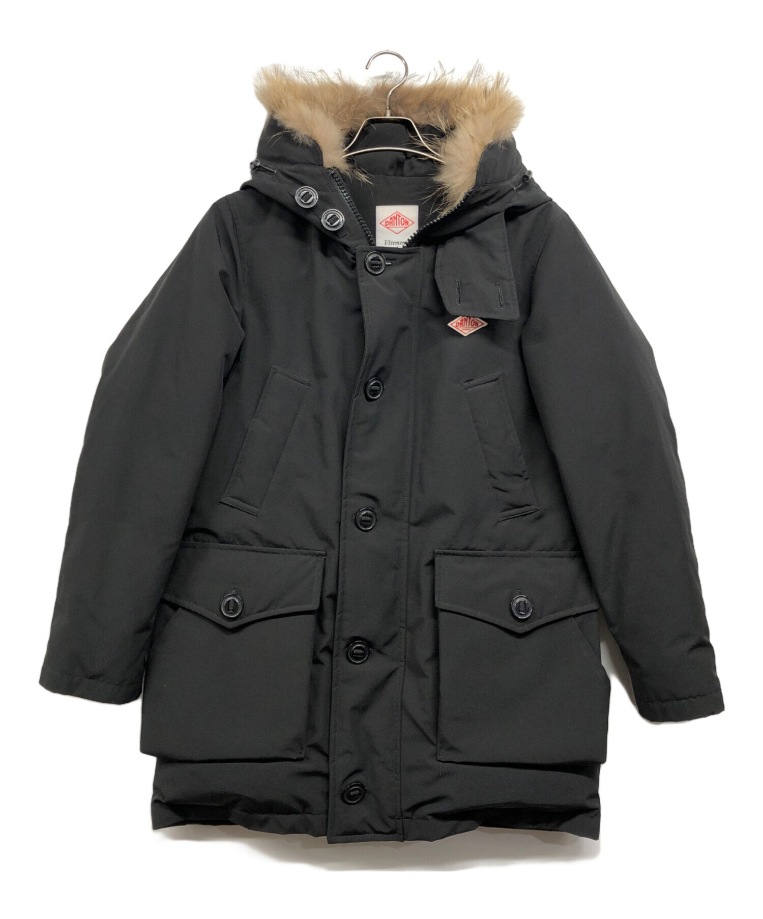 DANTON ブラック ダウンジャケット フード付き DANTON ダントン フード
