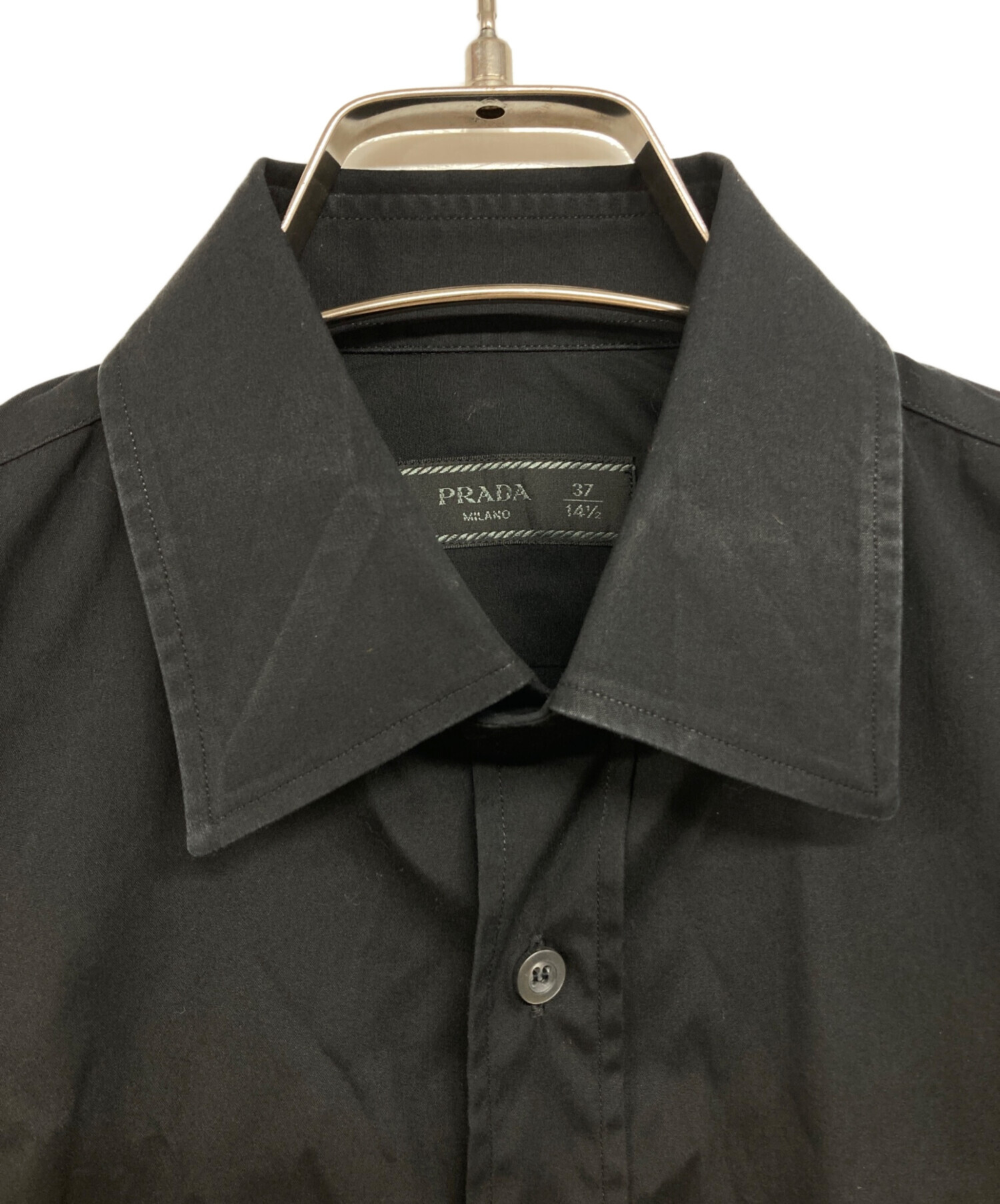 中古・古着通販】PRADA (プラダ) ドレスシャツ ブラック サイズ:37
