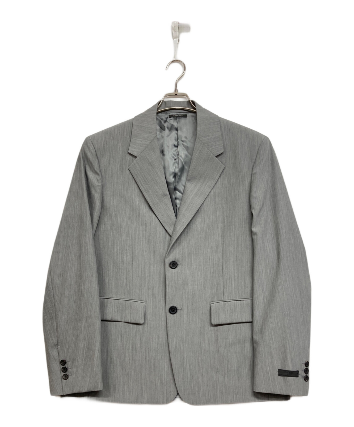 PRADA ウールモヘヤグレー ダブルブレストジャケット、スラックス2022AW 中古・古着通販】PRADA (プラダ) モヘアウール ジャケット グレー