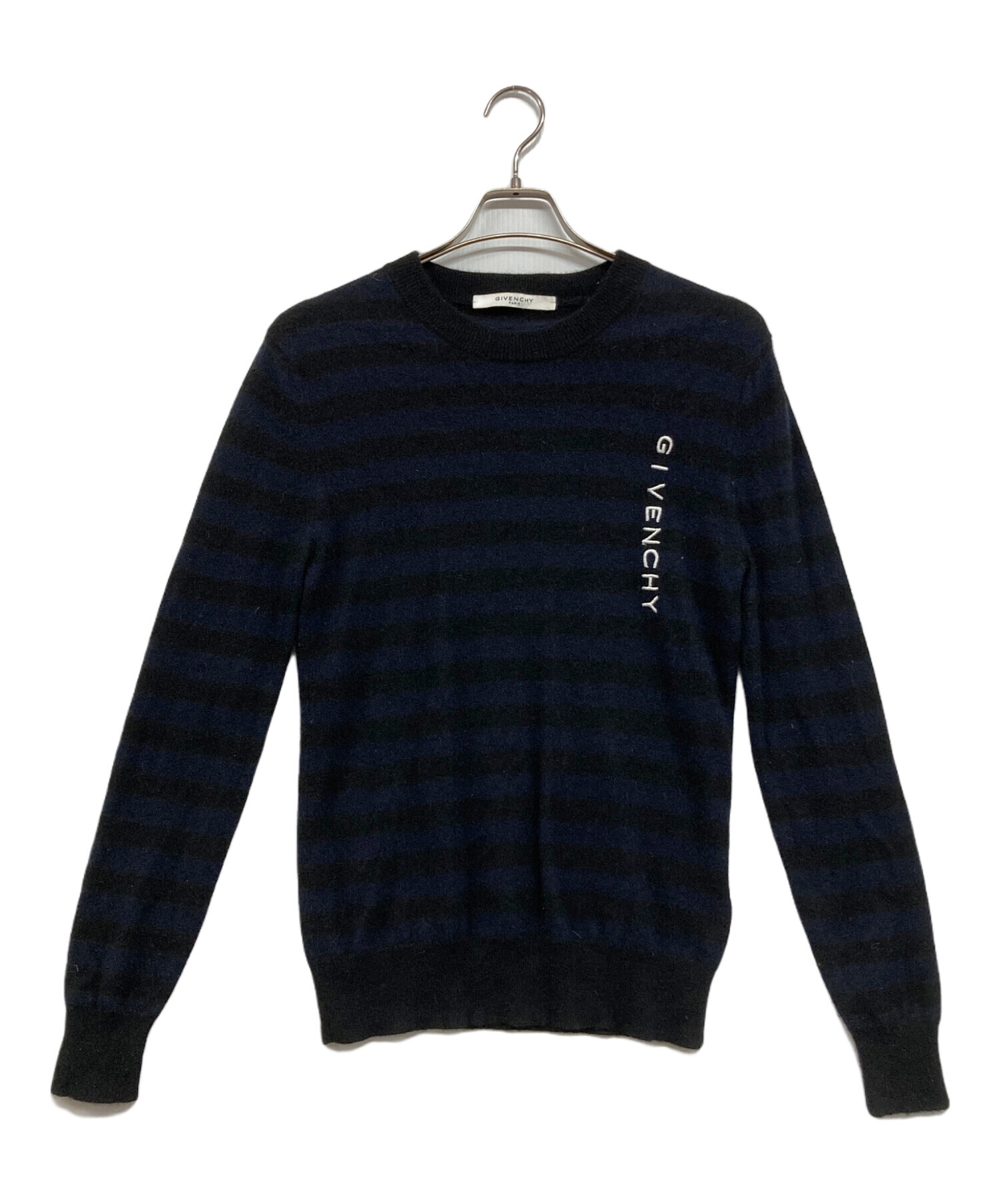 中古・古着通販】GIVENCHY (ジバンシィ) ロゴ刺繍ボーダーニット