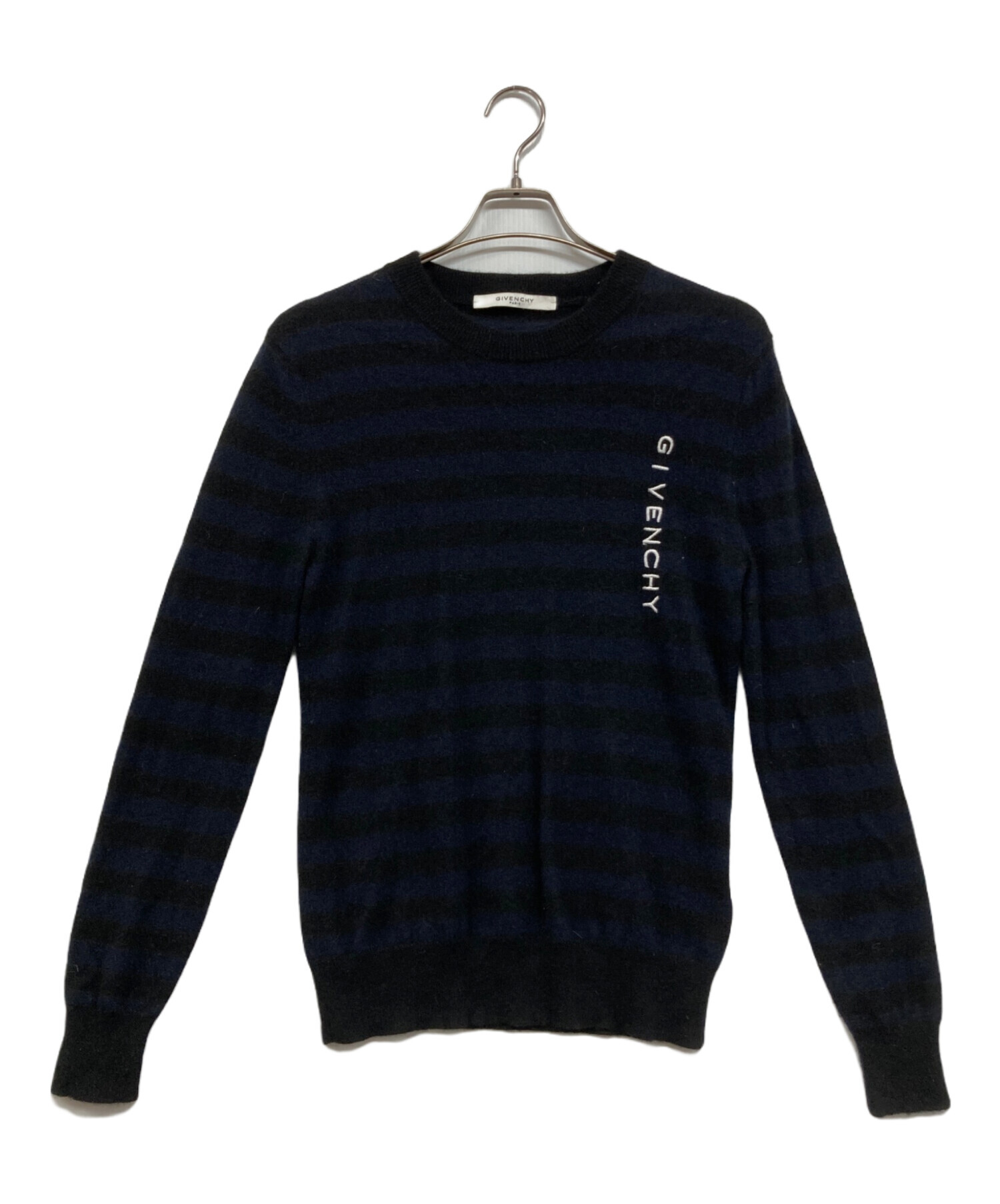 中古・古着通販】GIVENCHY (ジバンシィ) ロゴ刺繍ボーダーカシミヤ