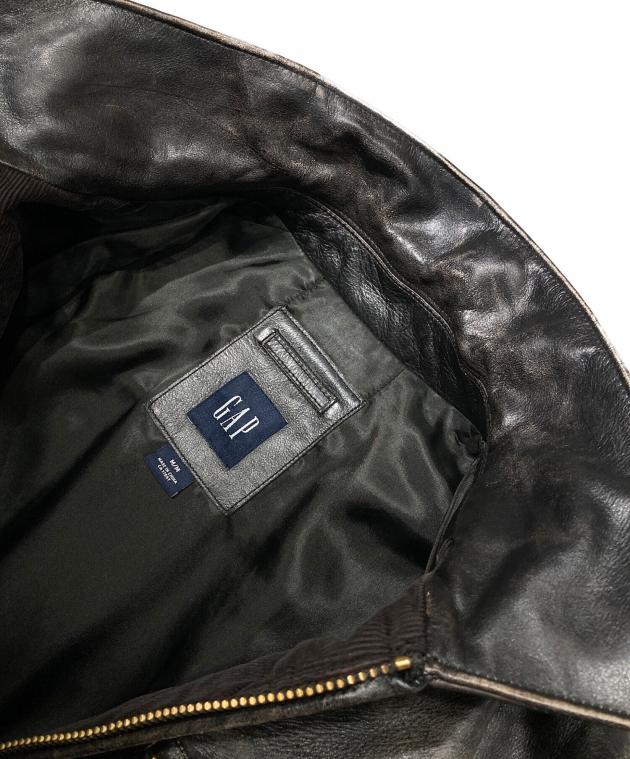 中古・古着通販】GAP (ギャップ) レザージャケット ブラック サイズ:M