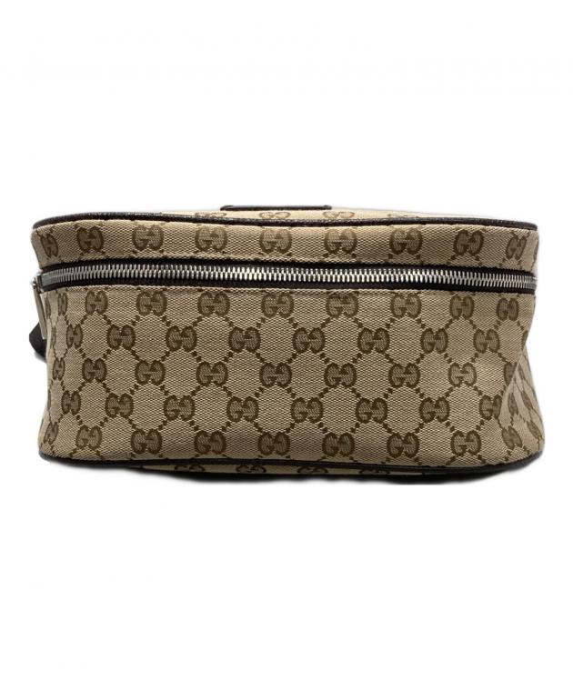 中古・古着通販】GUCCI (グッチ) GGキャンバスウエストバッグ ブラウン