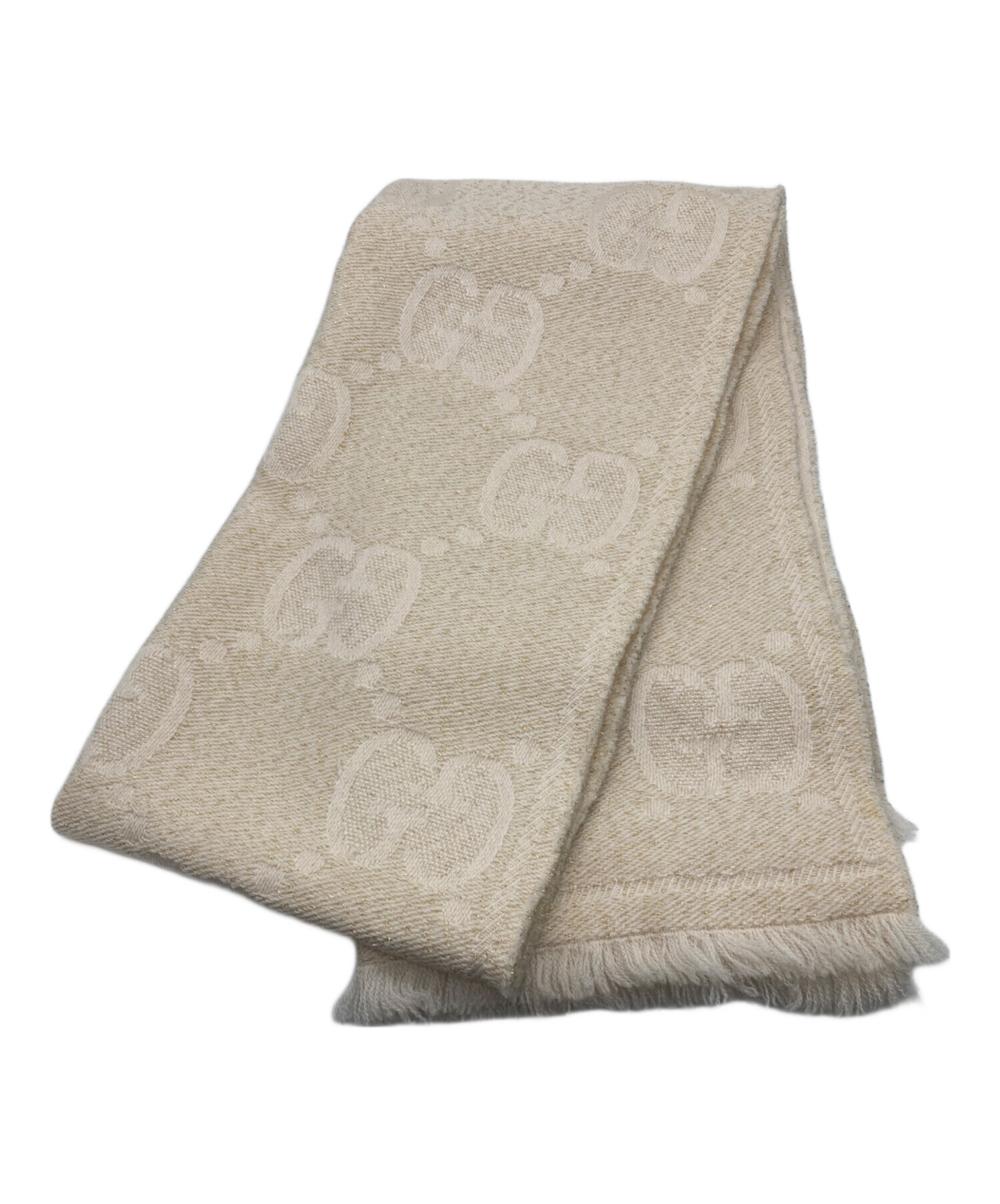 中古・古着通販】GUCCI (グッチ) GGフリンジストール ベージュ