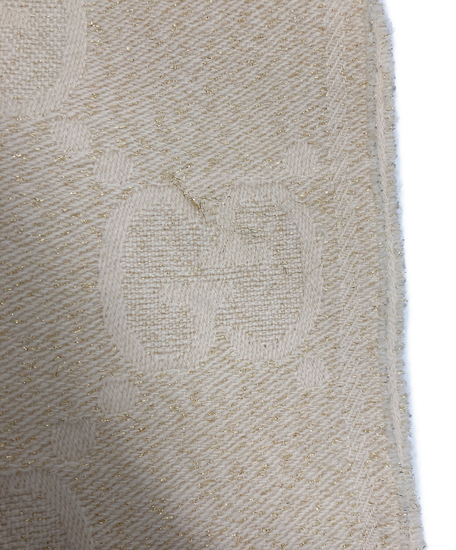 中古・古着通販】GUCCI (グッチ) GGフリンジストール ベージュ