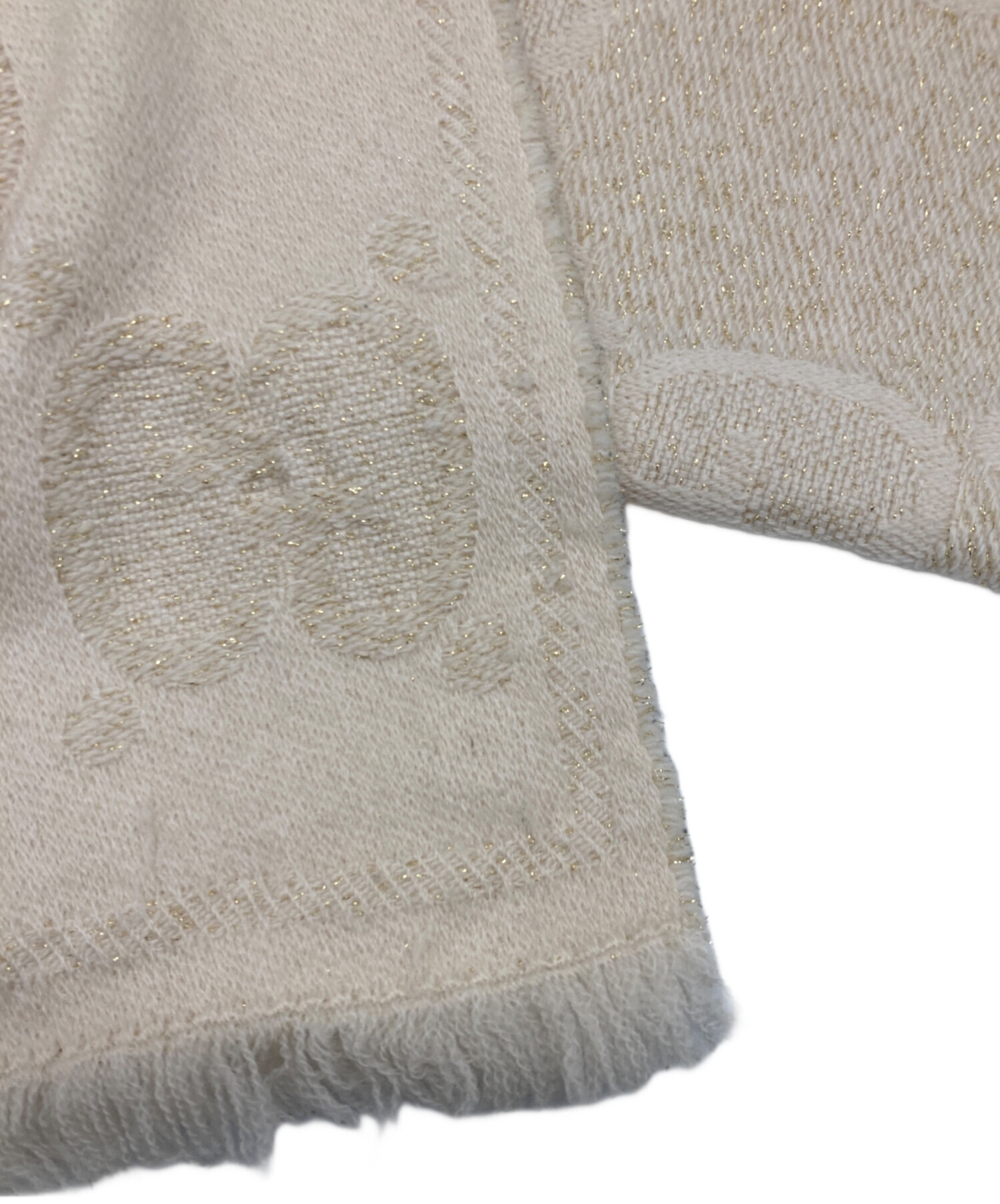 GUCCI グッチ　ベージュ フリンジマフラー 中古・古着通販】GUCCI (グッチ) GGフリンジストール ベージュ