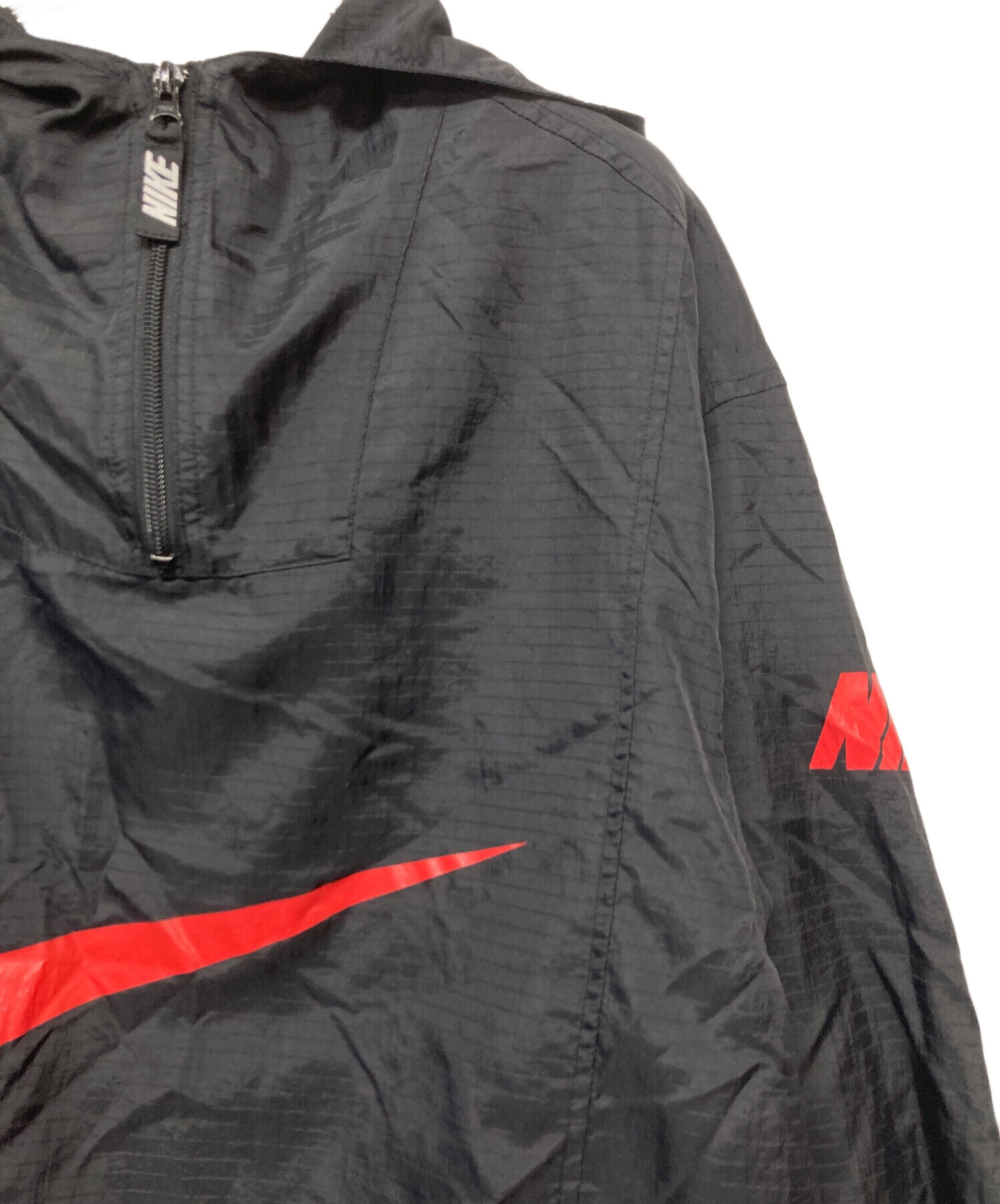 中古・古着通販】NIKE (ナイキ) ビッグスウッシュアノラック ブラック 