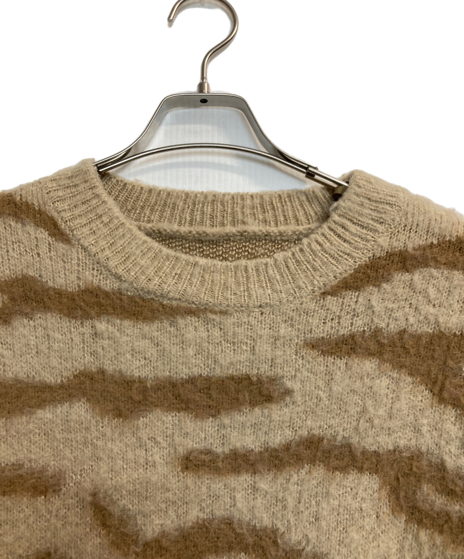 中古・古着通販】AMERI (アメリ) FRINGE ZEBRA KNIT ベージュ サイズ:F