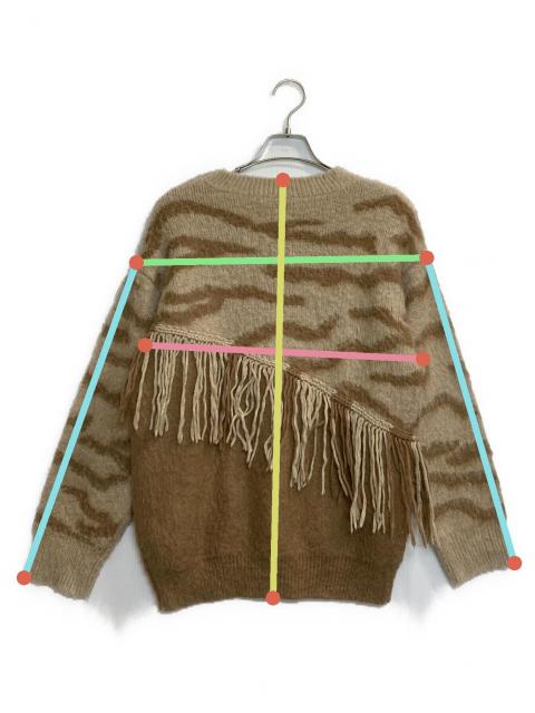 中古・古着通販】AMERI (アメリ) FRINGE ZEBRA KNIT ベージュ サイズ:F