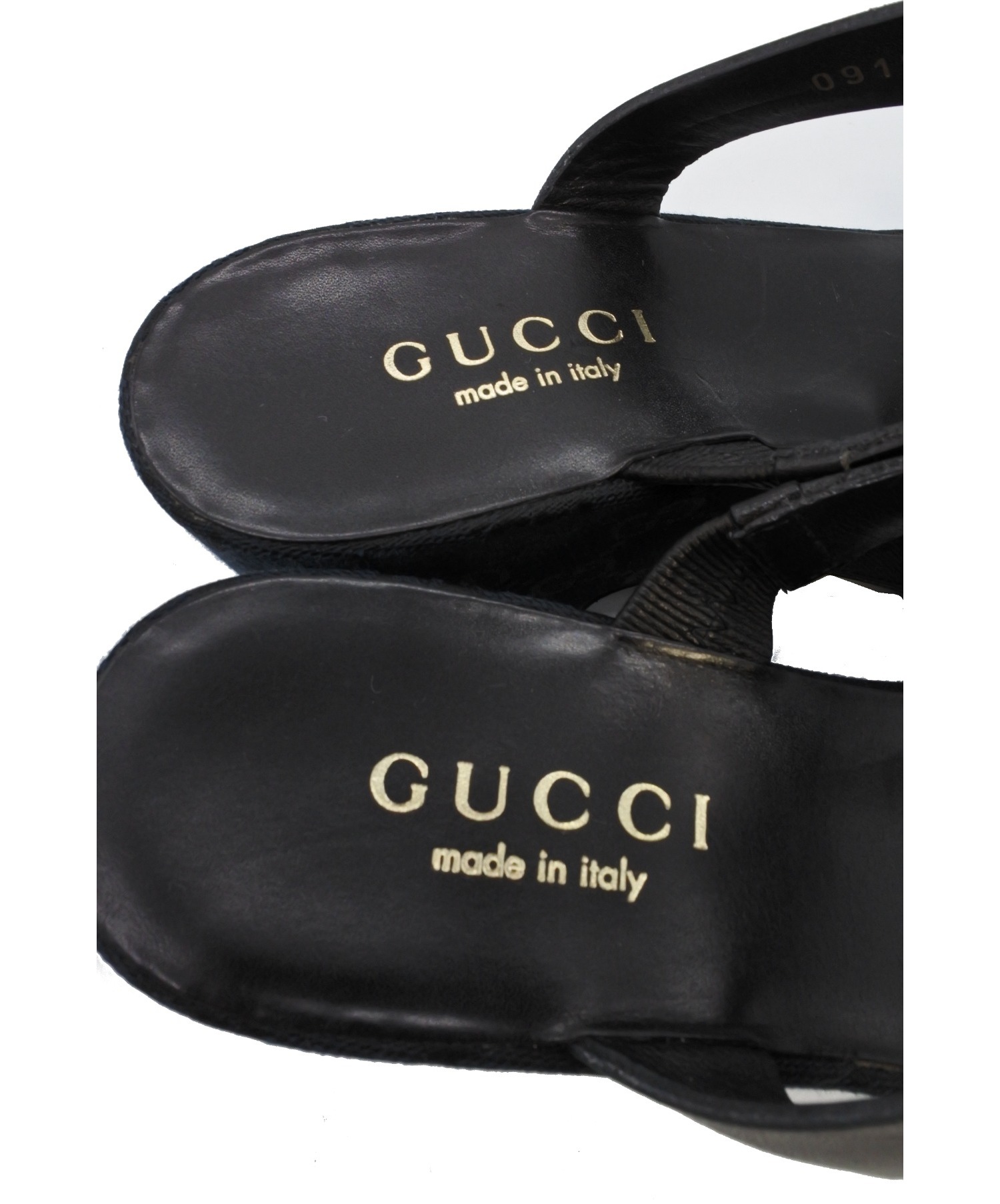 中古・古着通販】GUCCI (グッチ) 厚底GG柄サンダル ブラック サイズ 