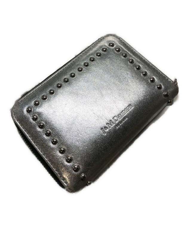 J&amp;M DAVIDSON SMALL ZIP PURSE W/STUDSシルバー J&M DAVIDSON - J&M DAVIDSON SMALL ZIP PURSE W/STUDSシルバーの通販