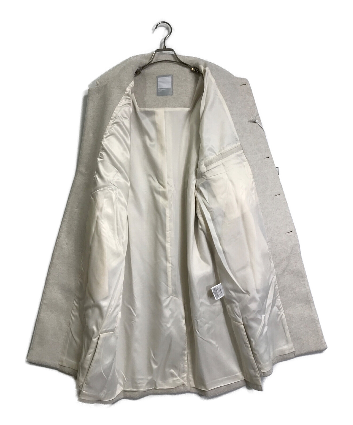 EKCOOKIES 袖口ラウンドバイカラーパイピングステンカラーロングコート