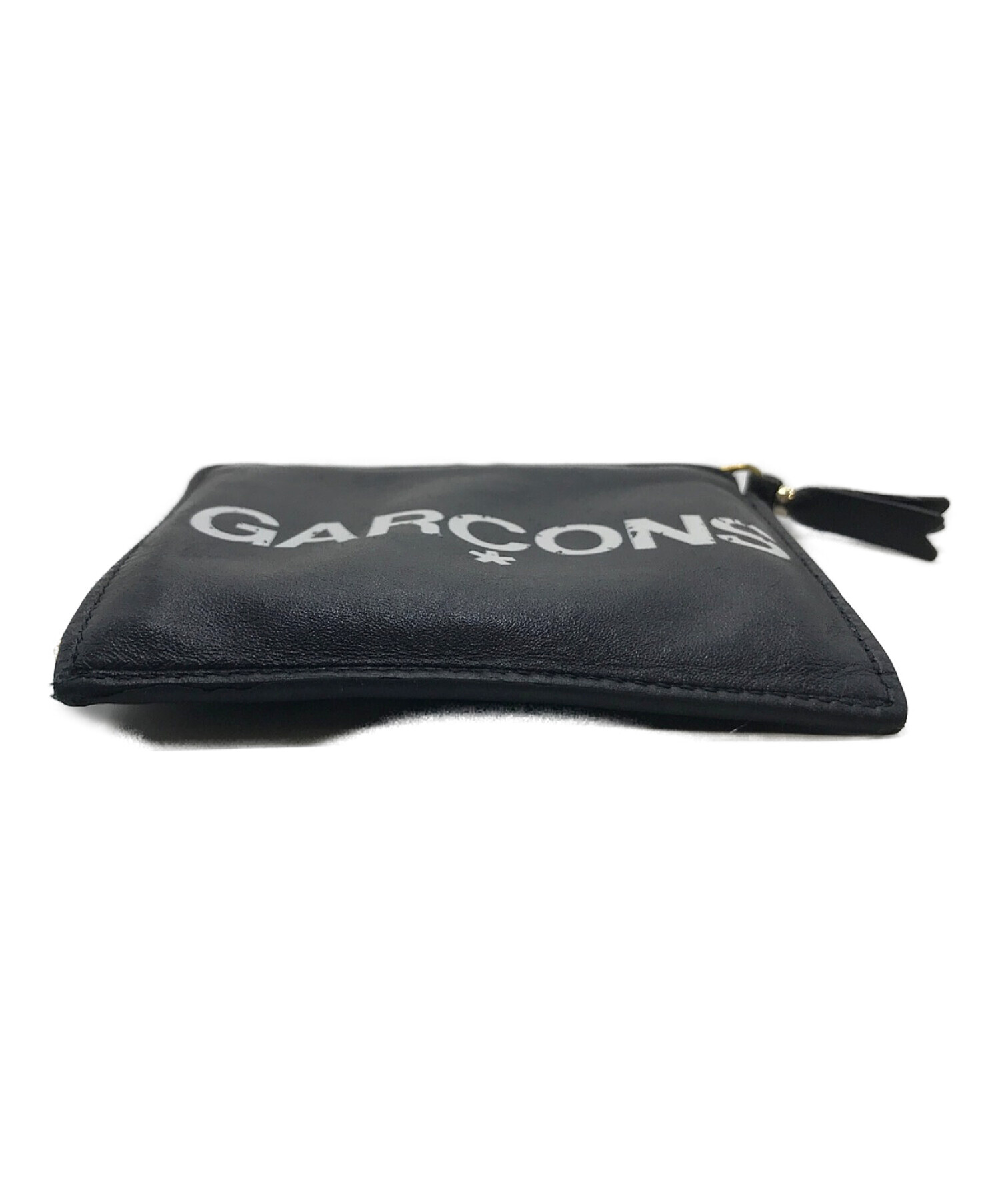 中古 コムデギャルソン WALLET L字ジップ 黒 HUGE ロゴ CDG Wallets 