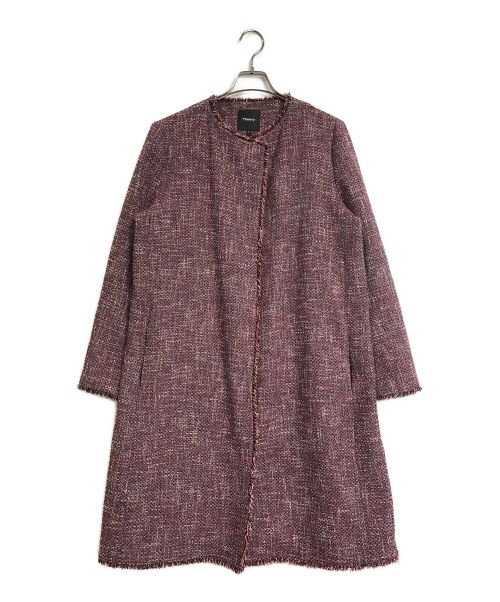 セオリー　ノーカラー　ツイード　コート　コットン　セレモニー 中古・古着通販】theory (セオリー) バスケットツイードコート