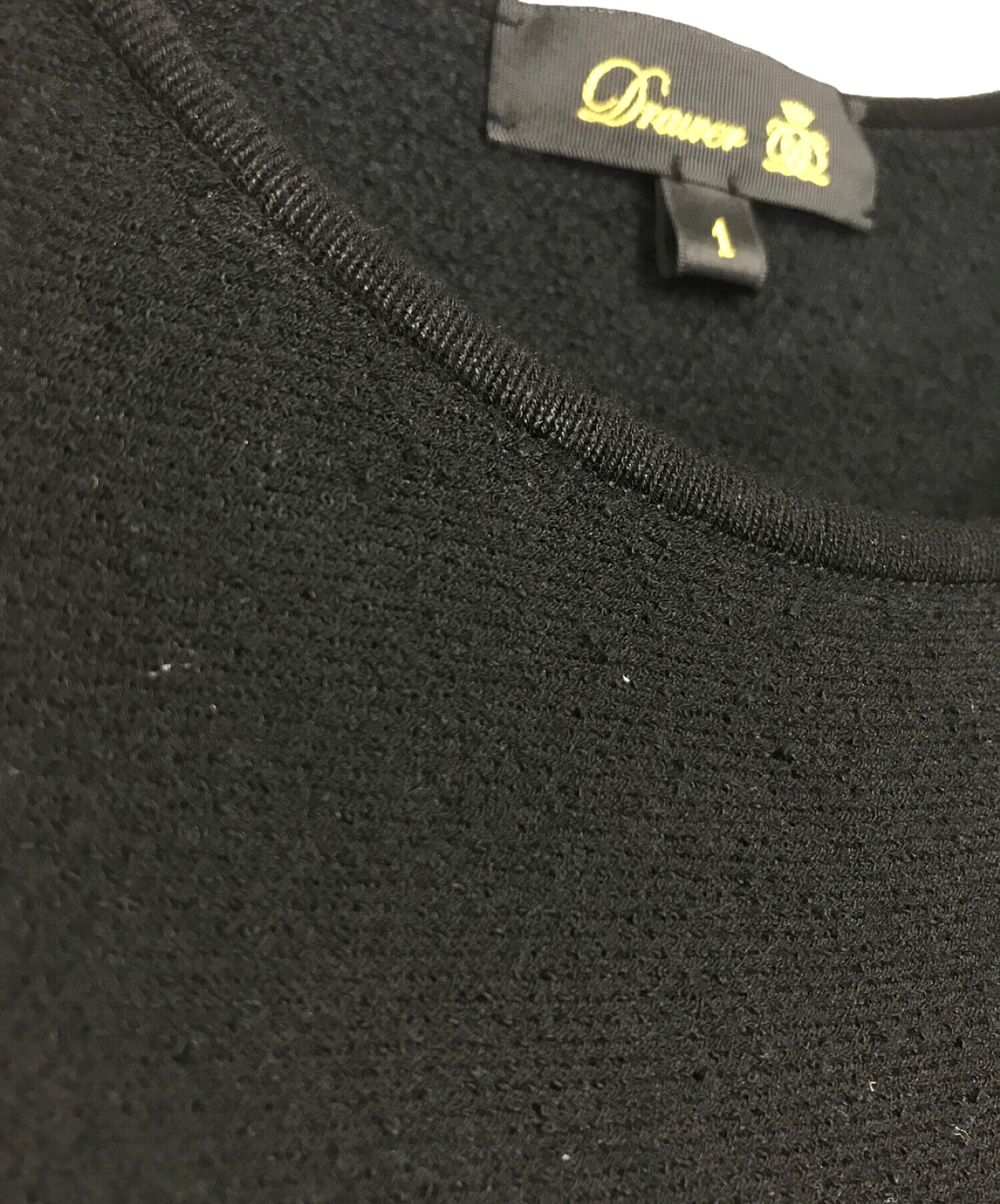 中古・古着通販】DRAWER (ドゥロワー) 16Gブラックニットワンピース 