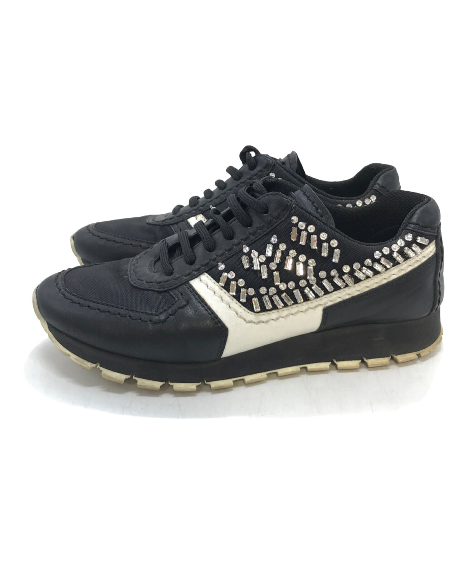 中古・古着通販】PRADA (プラダ) ビジュー付きローカット