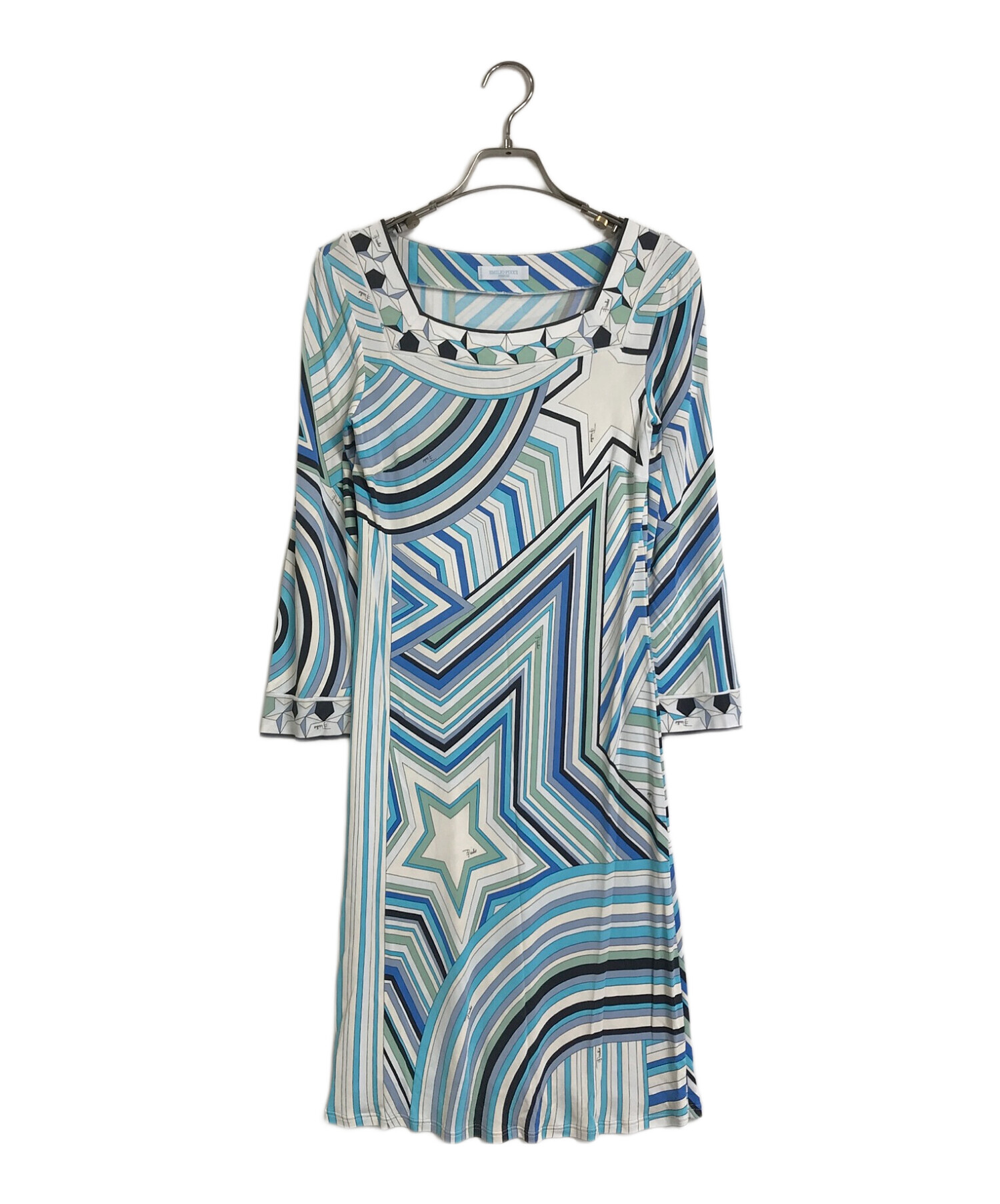 エミリオプッチ 総柄 レーヨン ノースリーブ ワンピース イタリア製