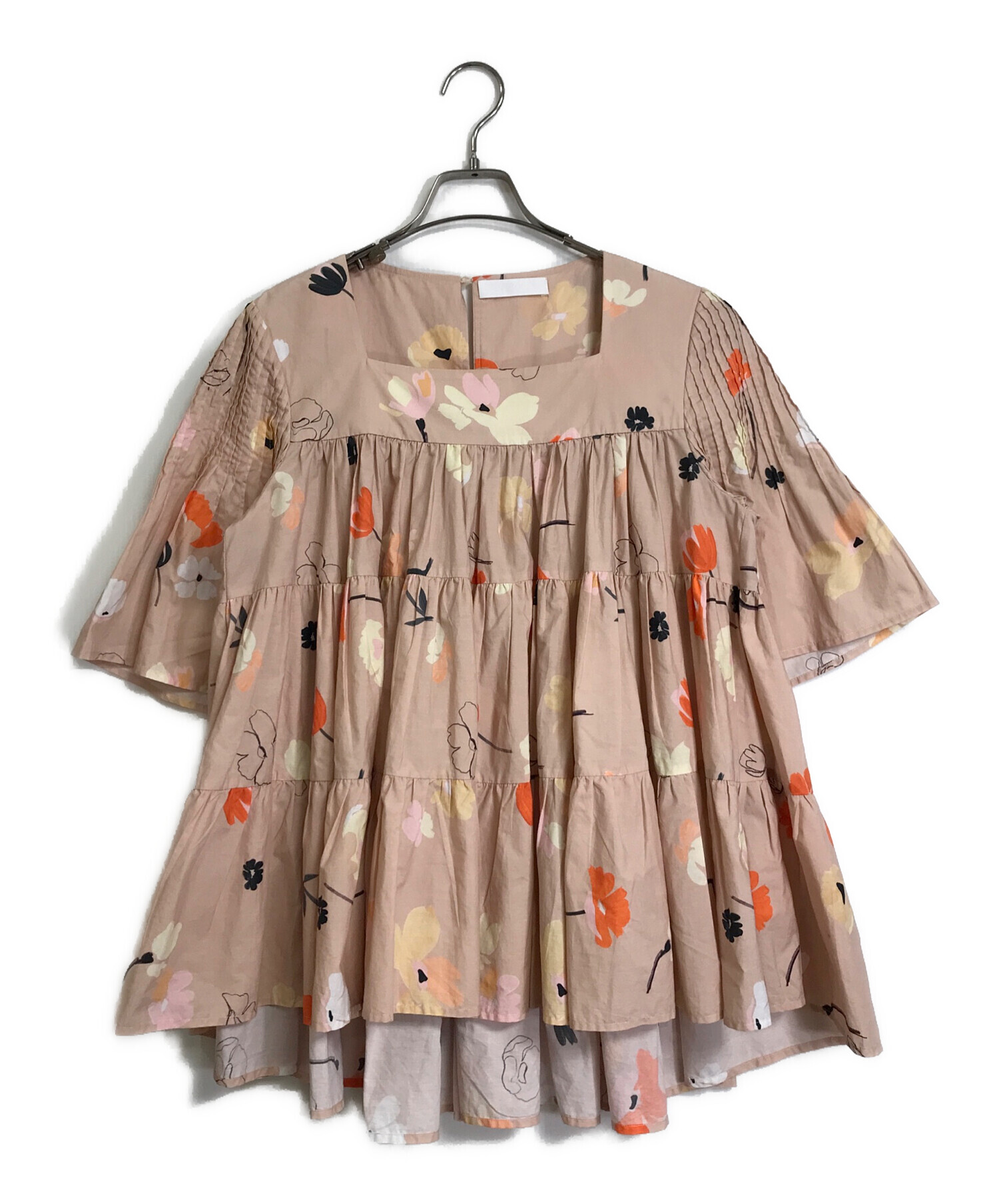 中古・古着通販】merlette (マーレット) 花柄ティアードブラウス 
