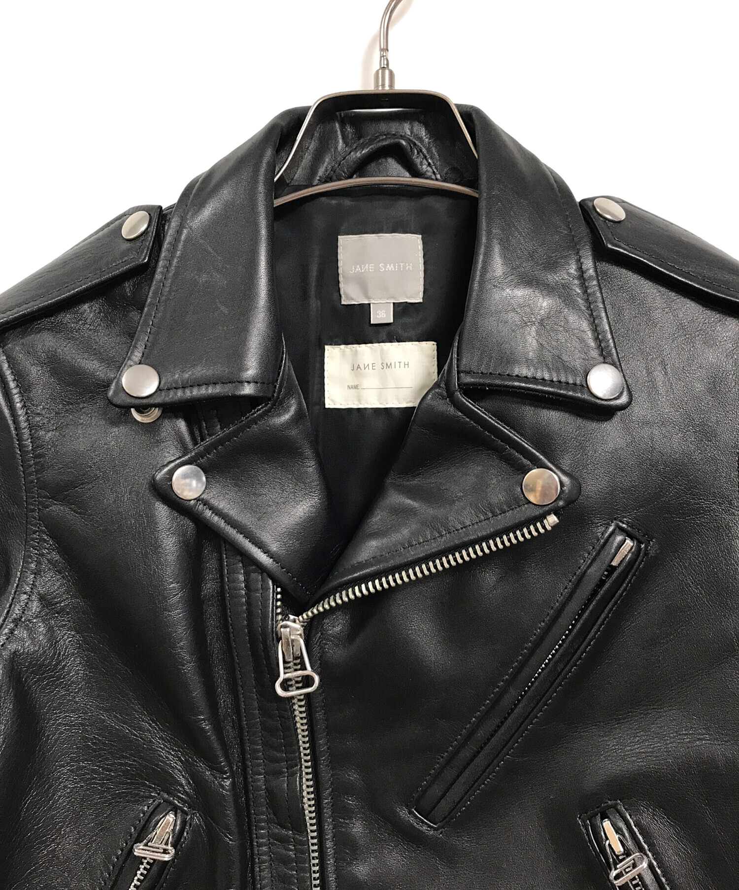 ジェーンスミス　ライダースジャケット　レザージャケット　36 ジェーンスミス ライダースジャケット レザージャケット 36